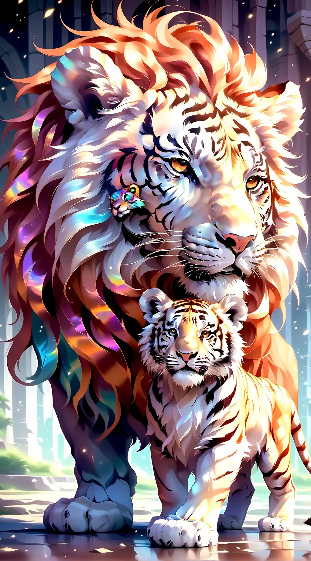 ai character: baby tigee cub background