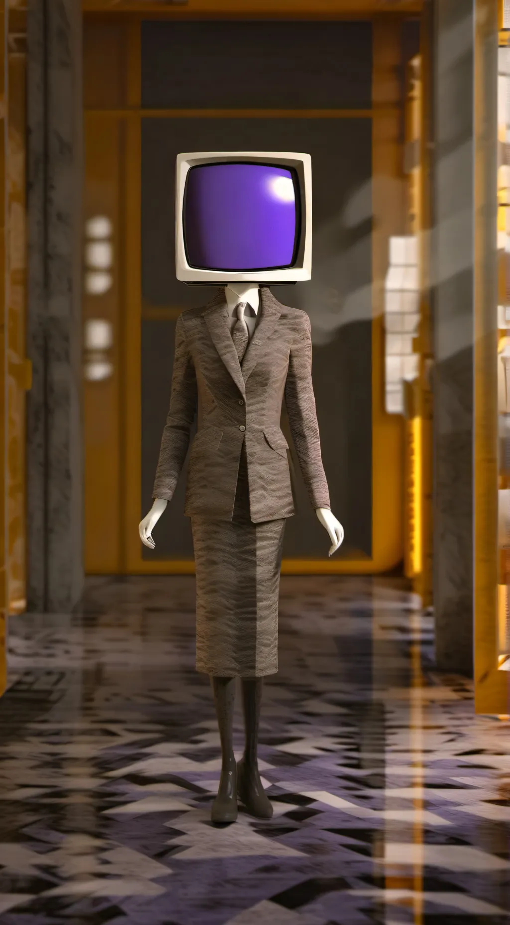 ai character: tv woman background