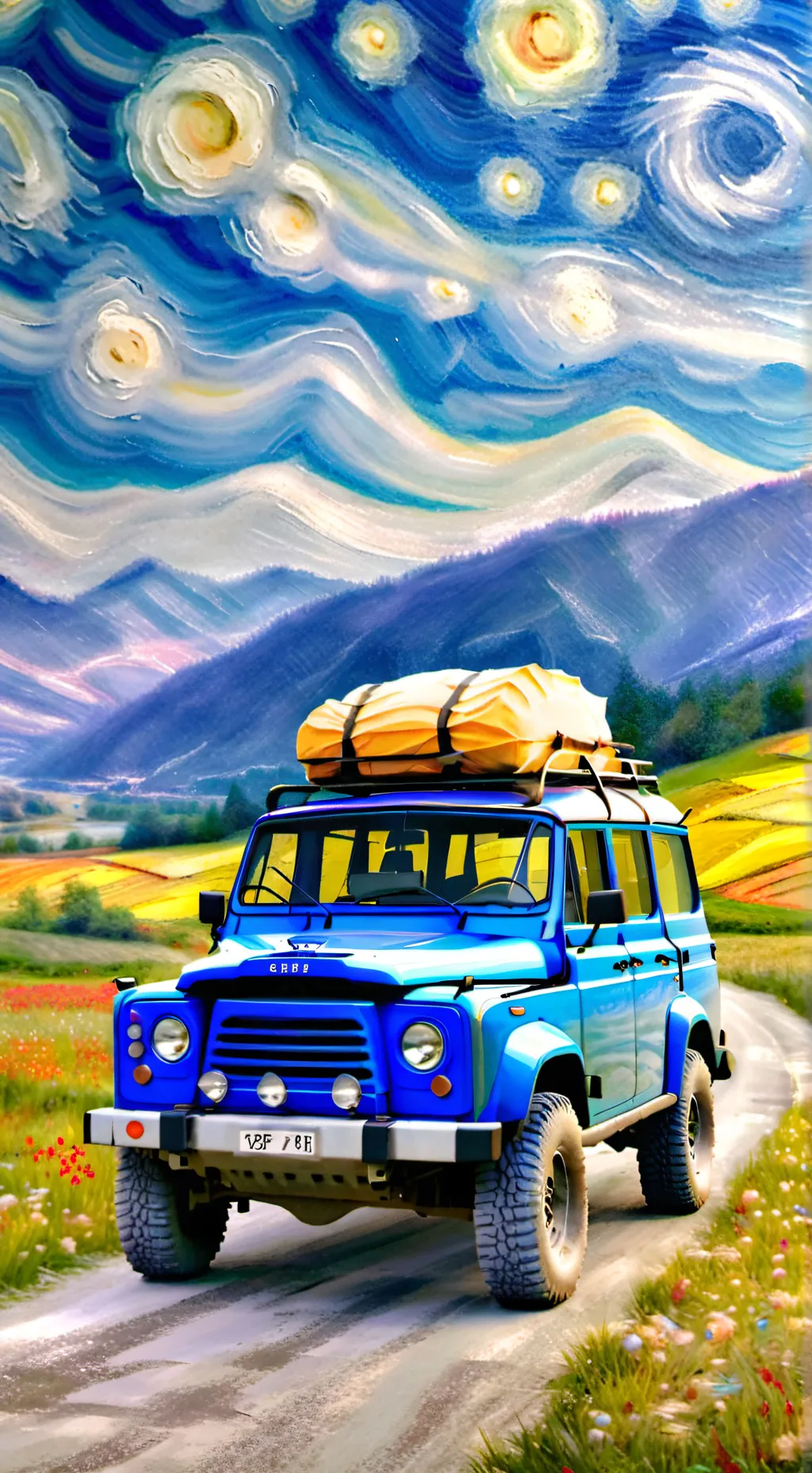 ai character: jeep background