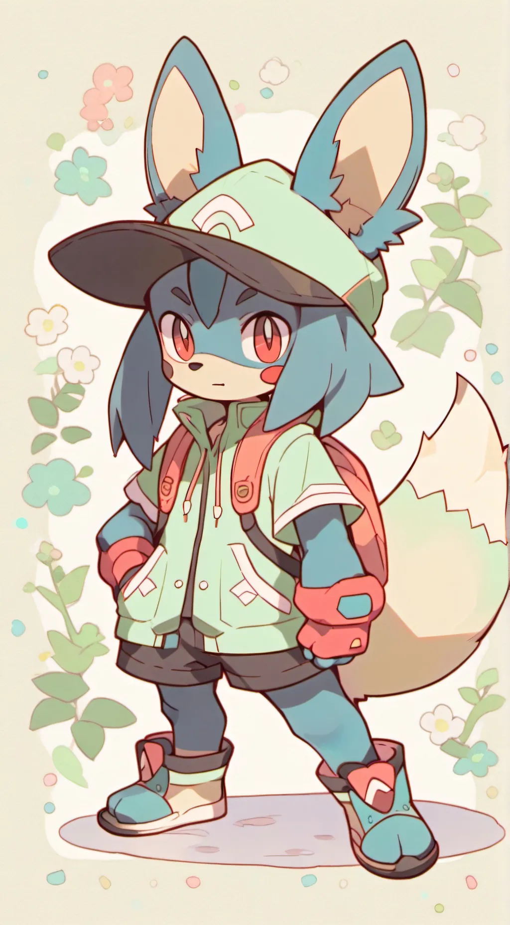 ai character: Lucario  background