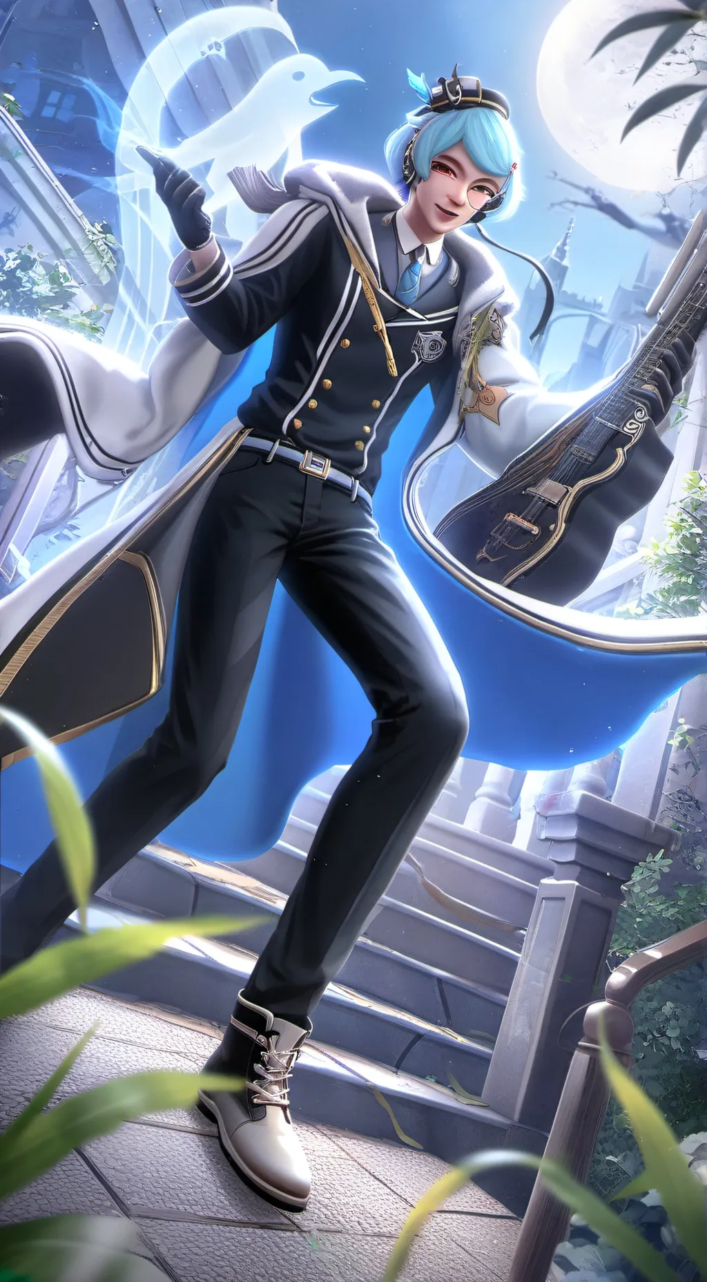 ai character: Ghost Highschool  background