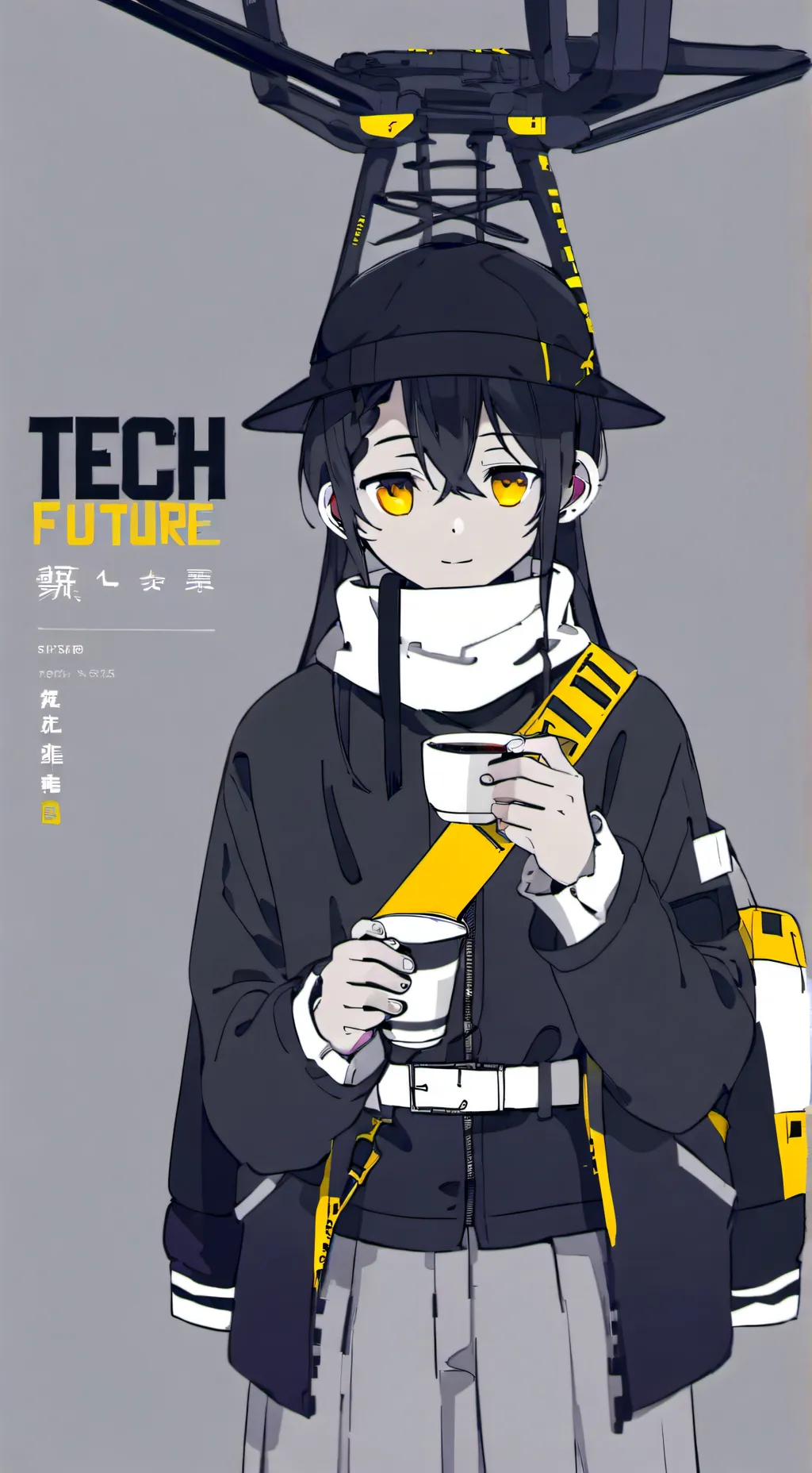 ai character: tech future background