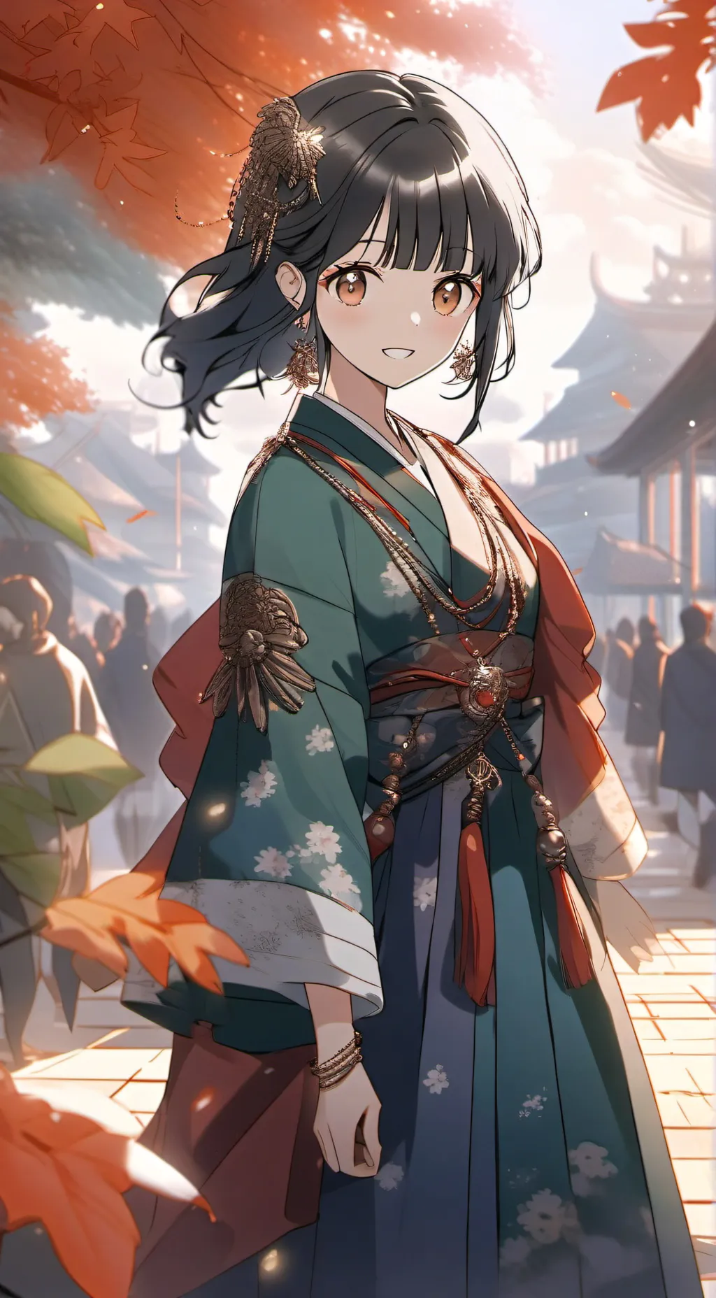 ai character: •Infinity castle• background