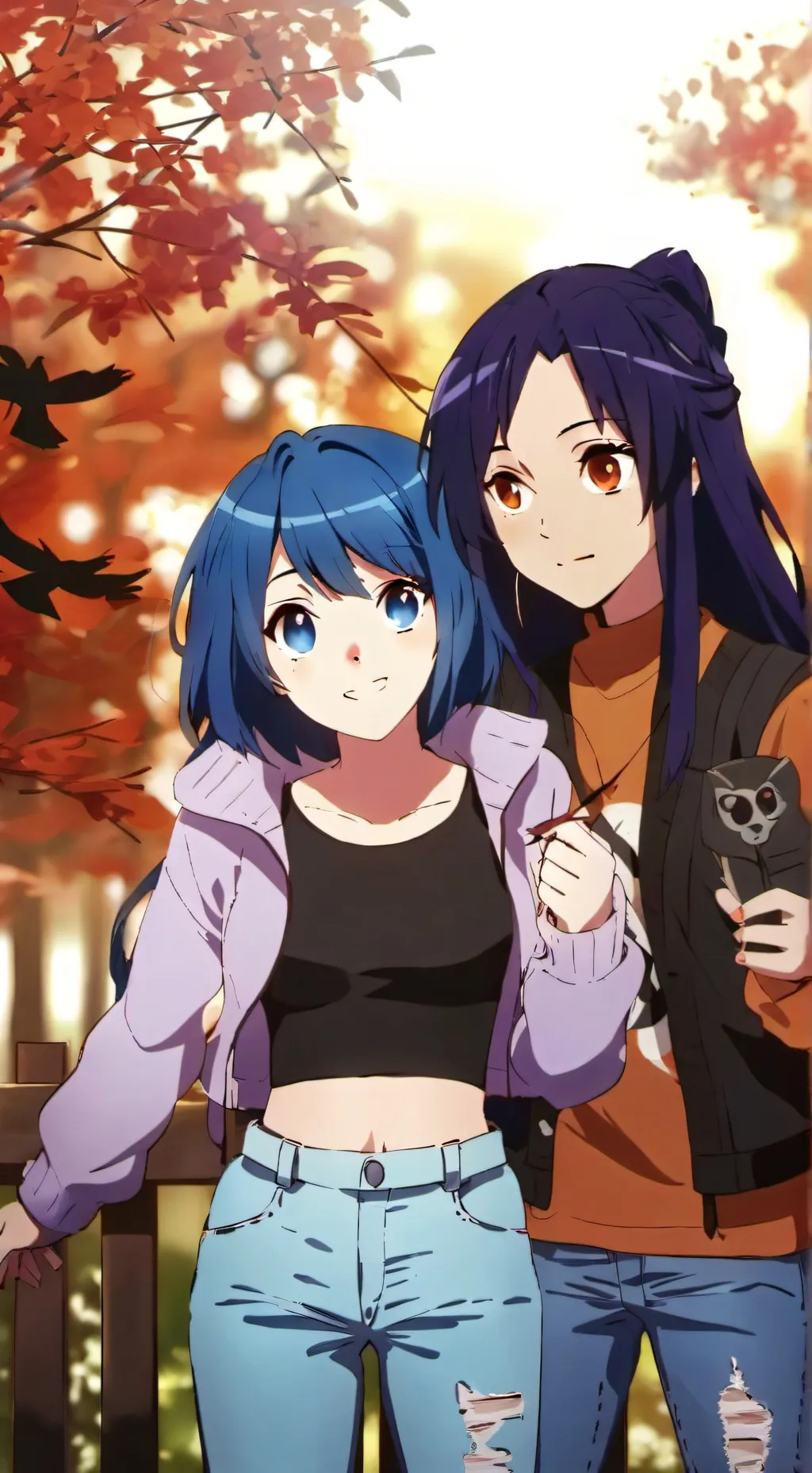 ai character: Aphmau  and Skylin background