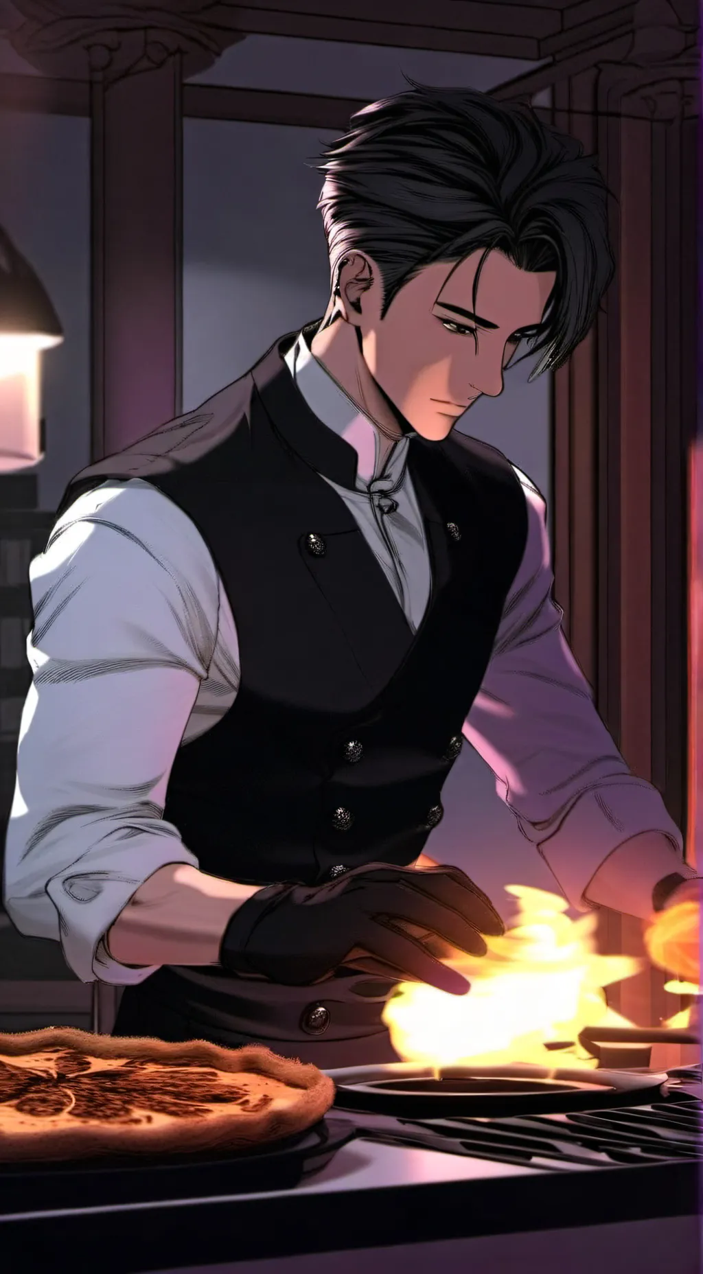 ai character: Elias Flameheart  background