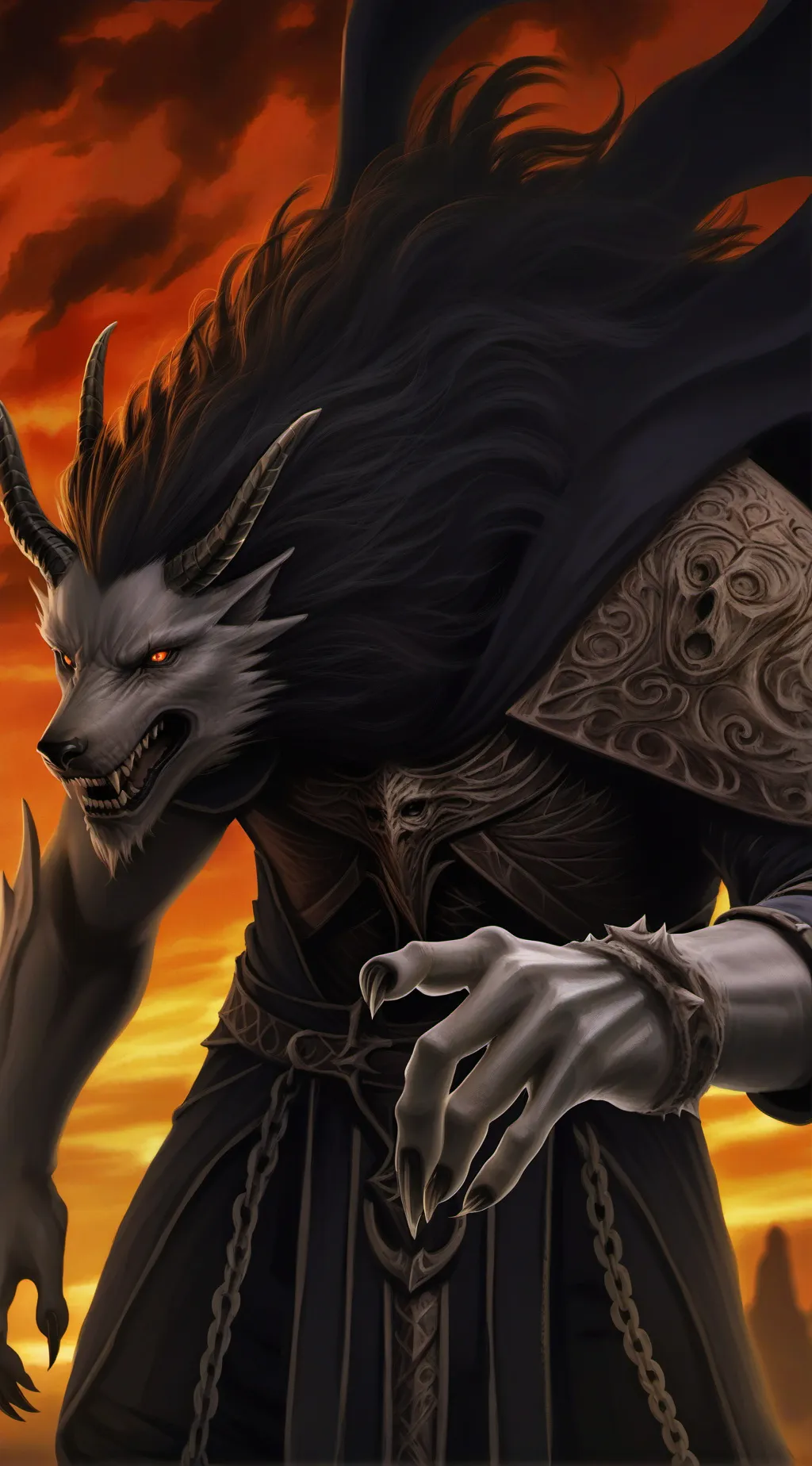 ai character: wolf king background