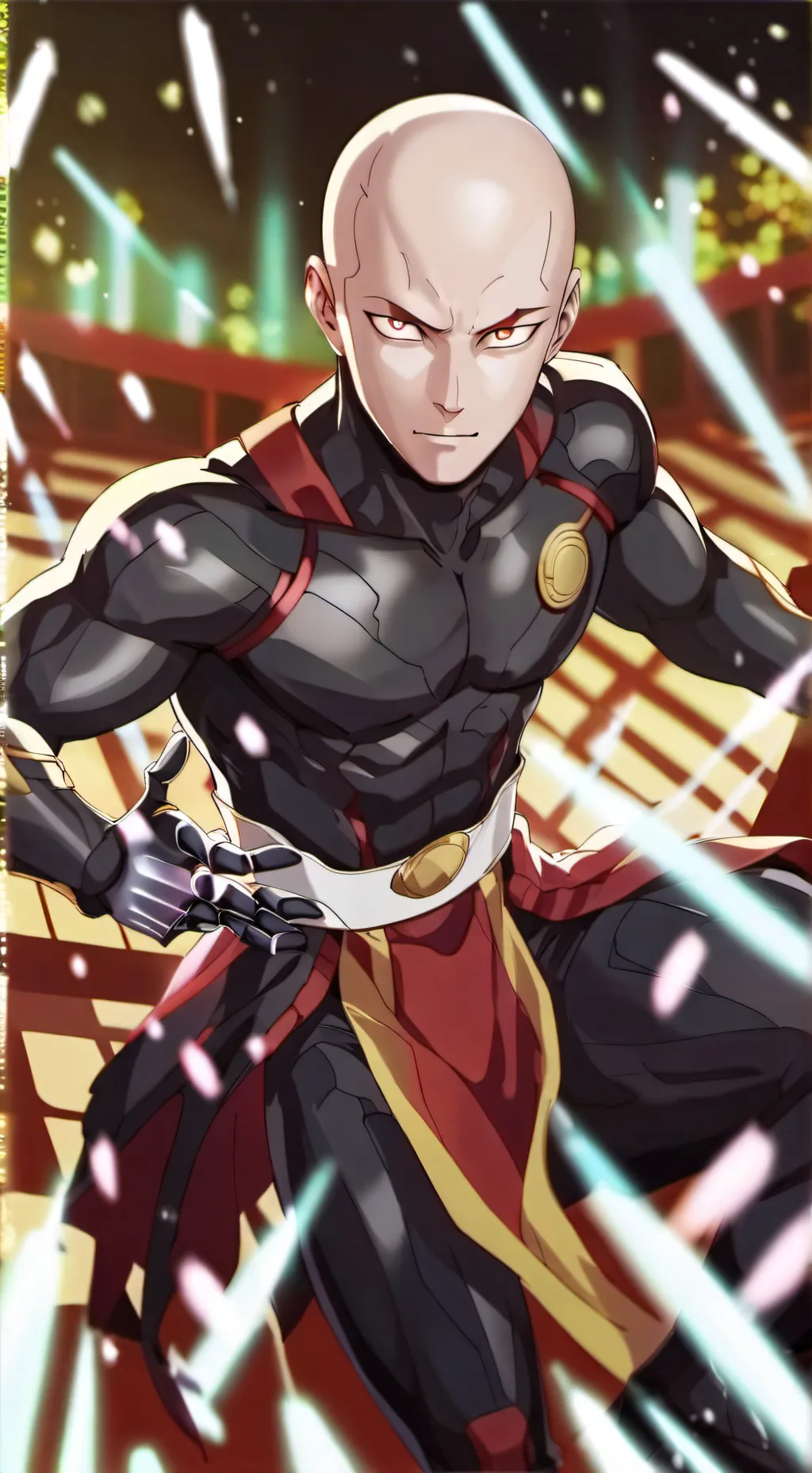 ai character: black Saitama  background