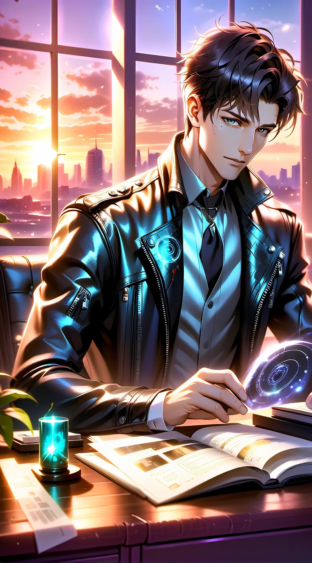 ai character: Agent Luna Shadow background