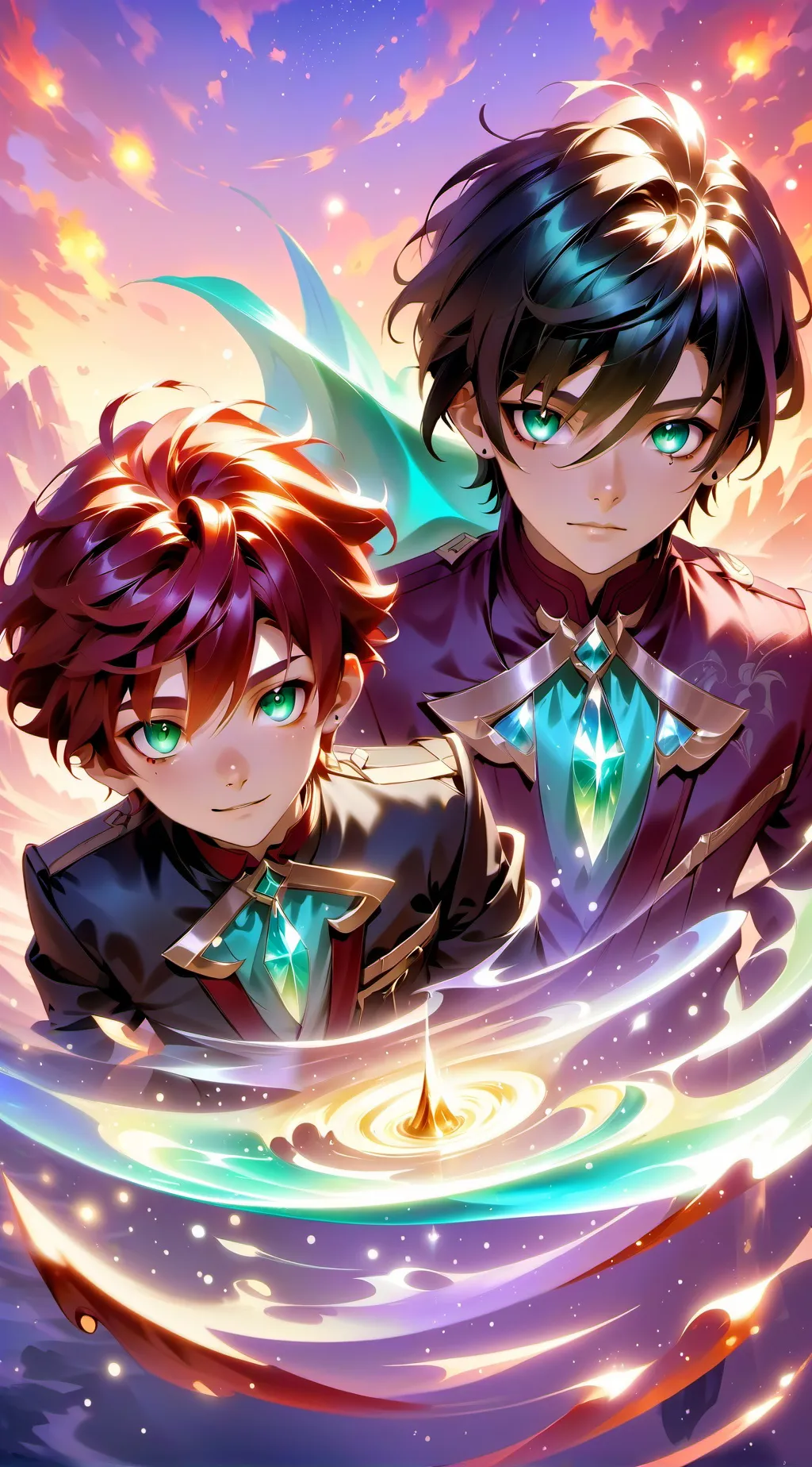 ai character: muichiro & Tanjiro background