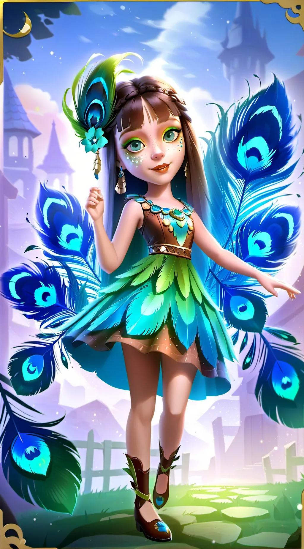 ai character: The Peacock Lady  background