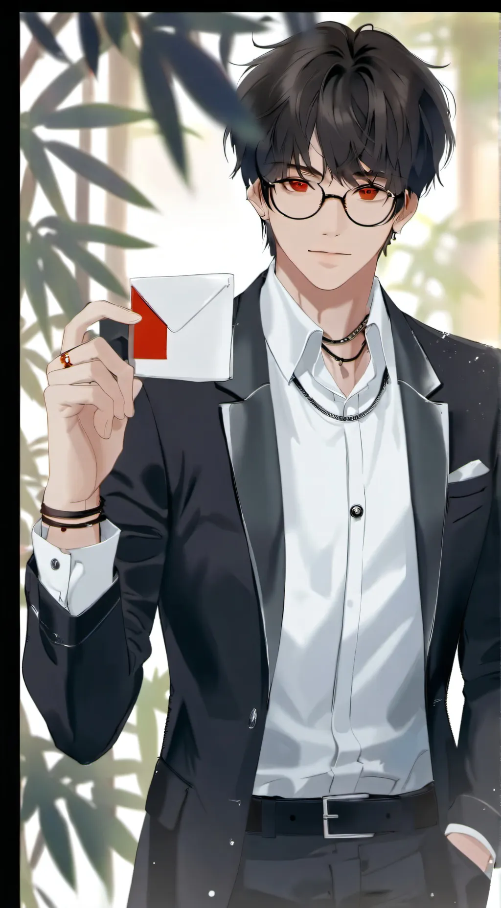 ai character: Gojo 卍 background