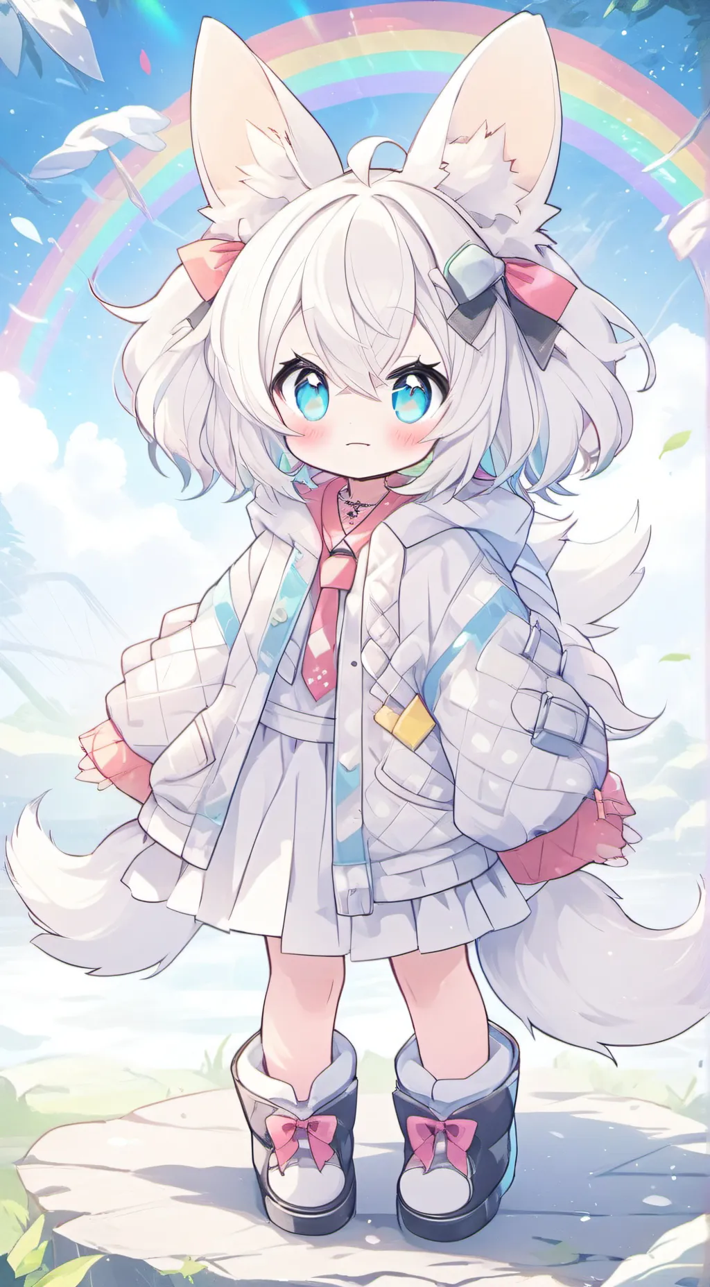 ai character: Splotchy Egg Spiri background