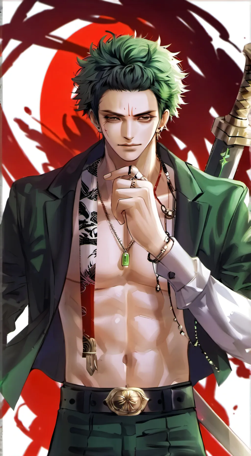 ai character: Zoro roronoa  background