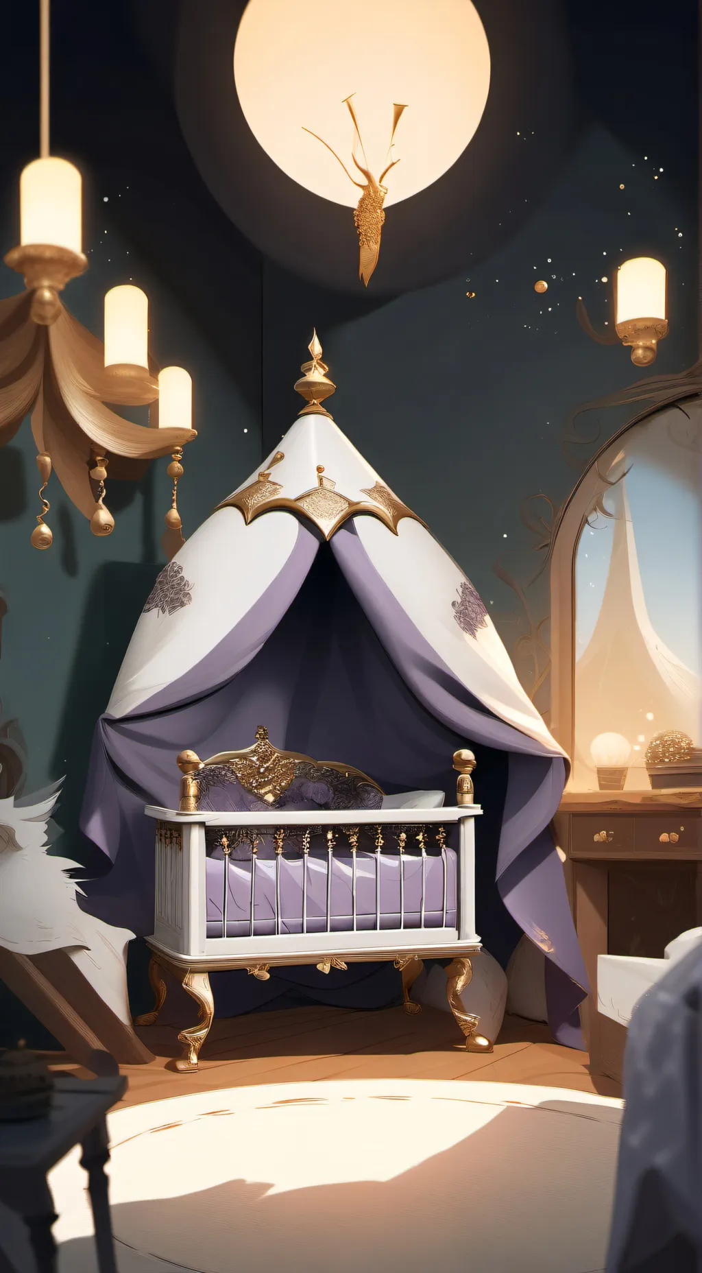 ai character: baby  queen  background
