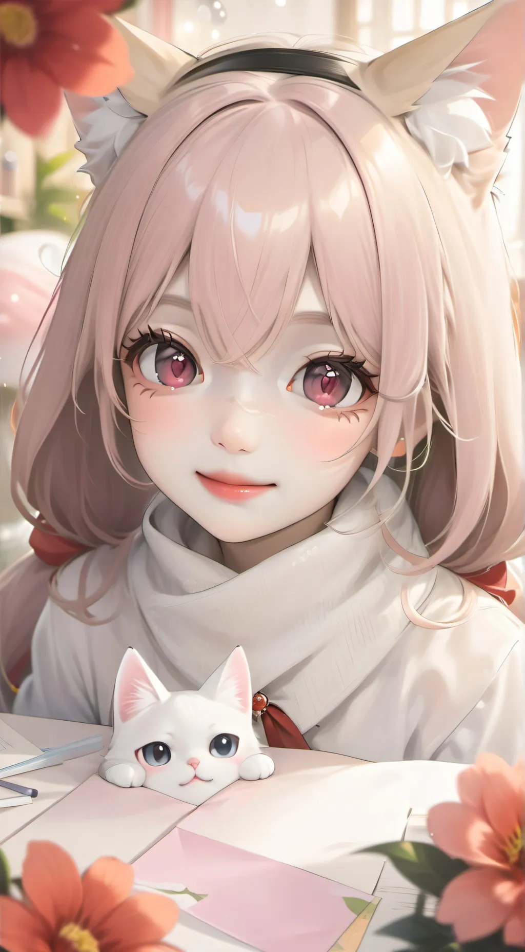 ai character: Strawberry background