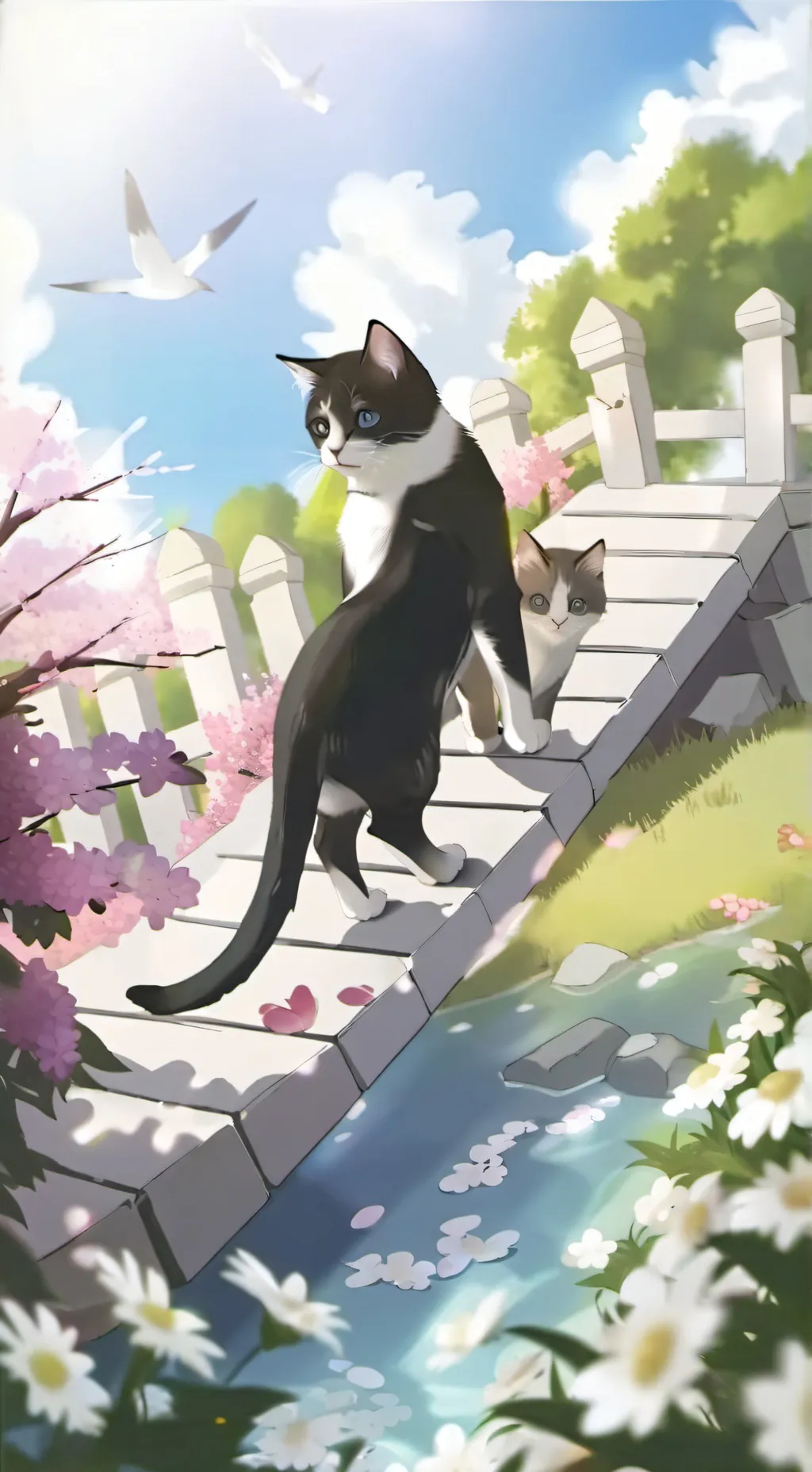 ai character: w   cat background