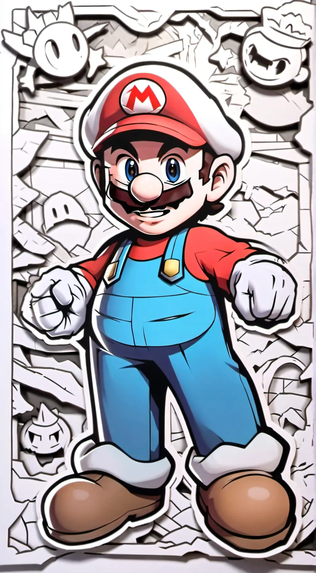 ai character: Rewrite Mario background