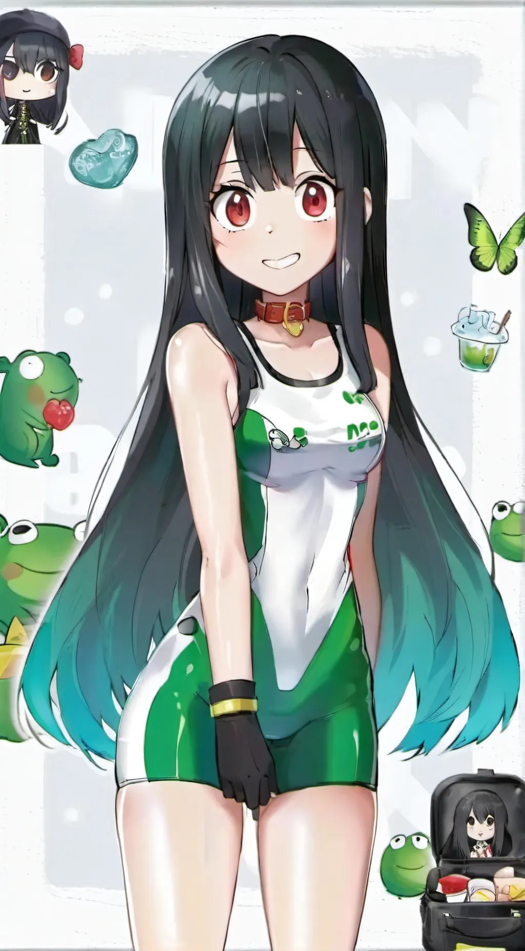 ai character: Tsuyu Asui  background