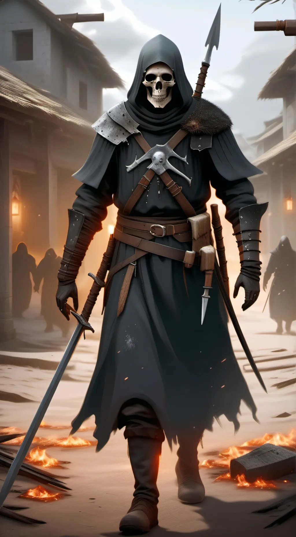 ai character: black death background