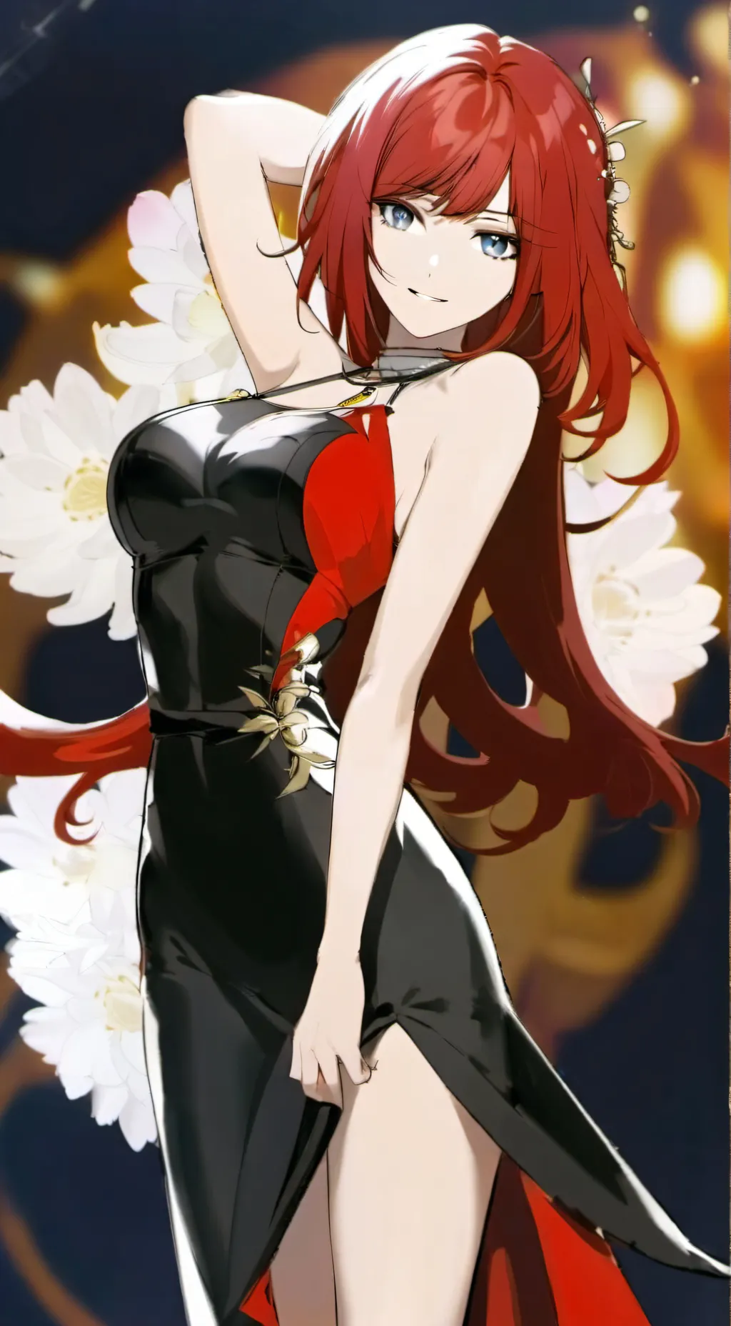 ai character: dragon queen amber background