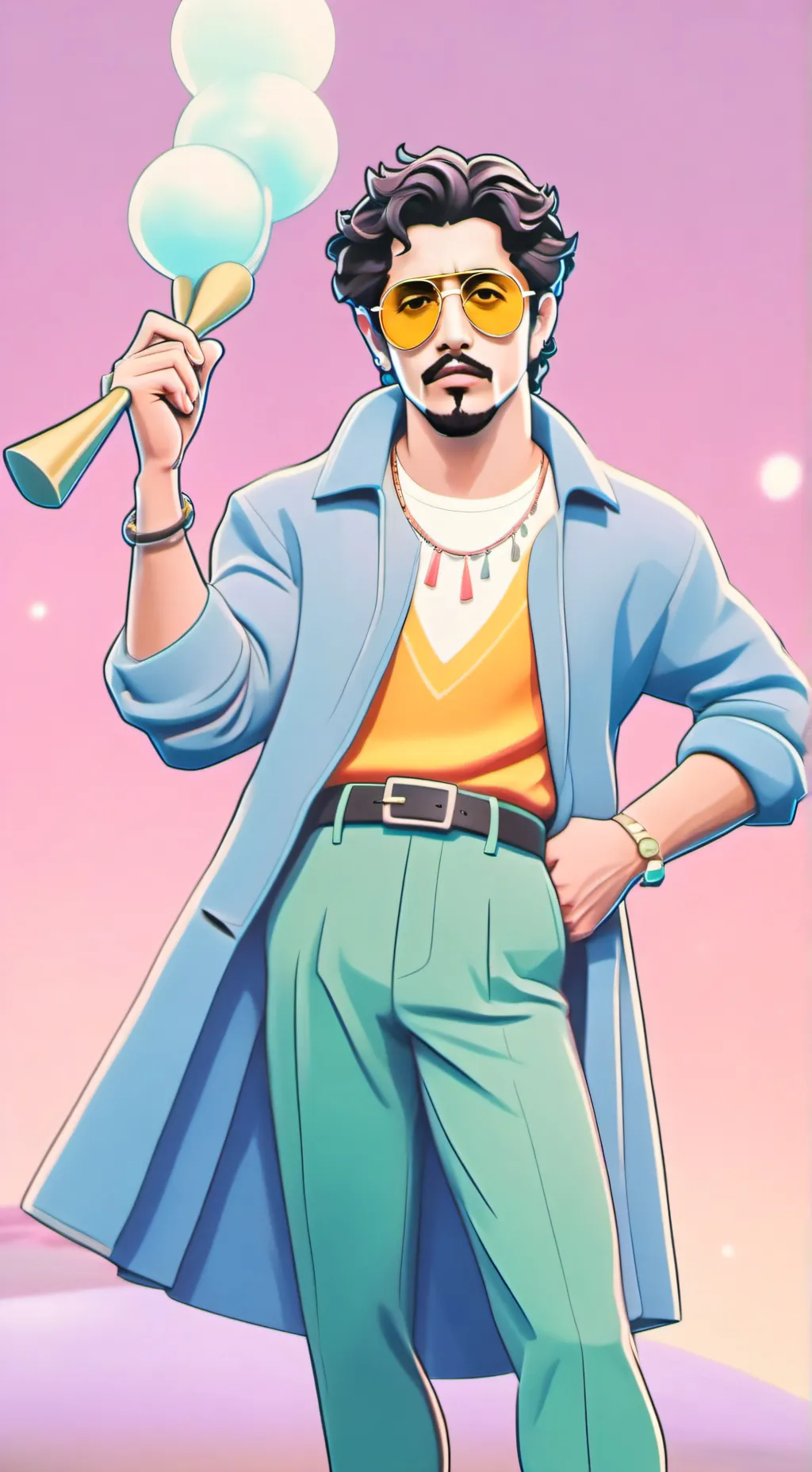 ai character: bad bunny background