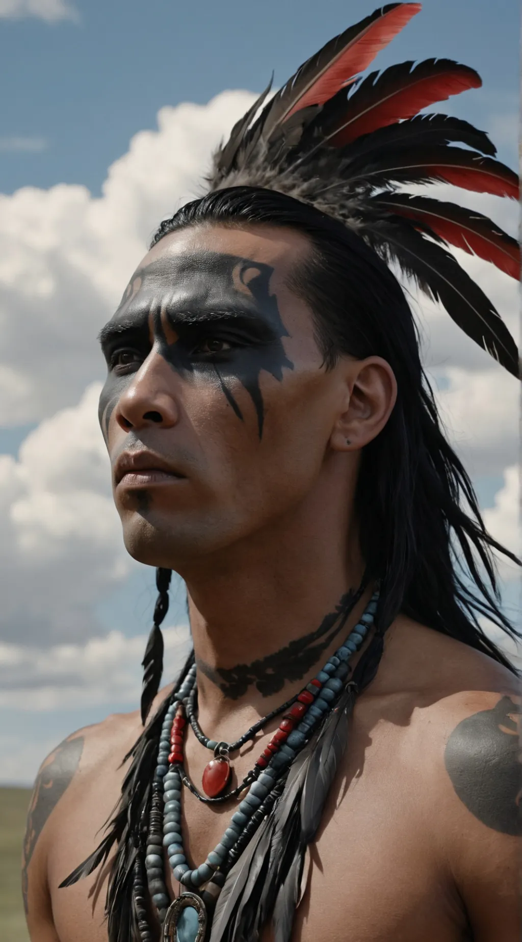 ai character: Red Feather background