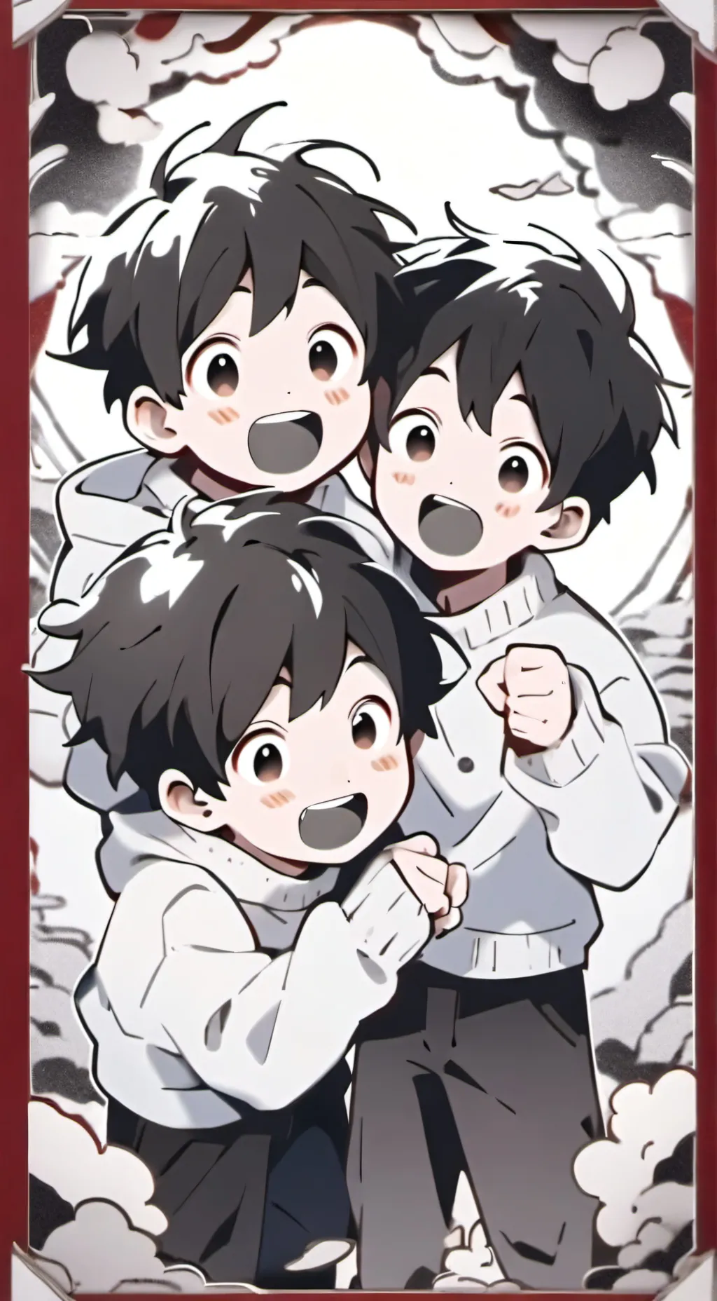 ai character: kai and shin and a background