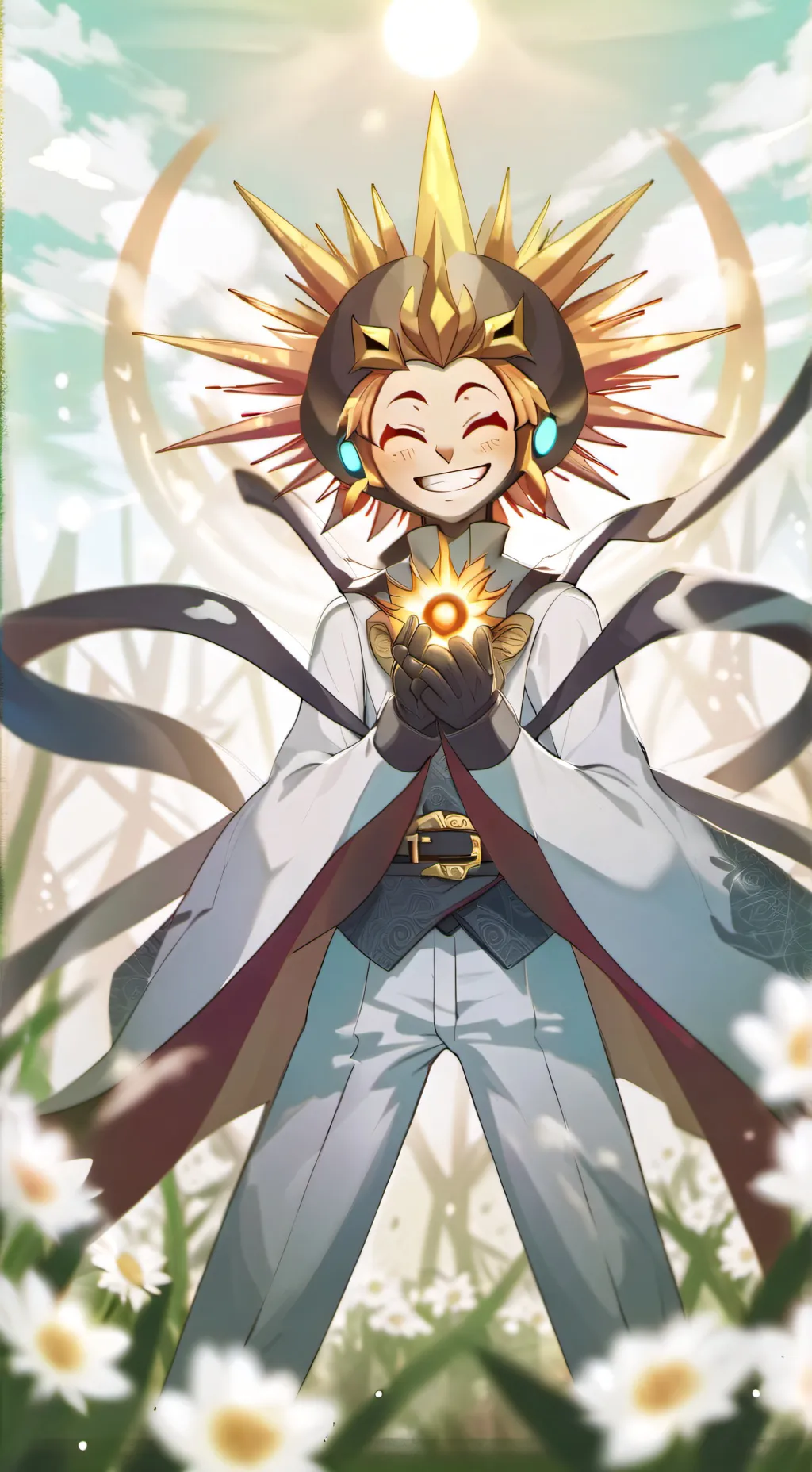 ai character: Sun background