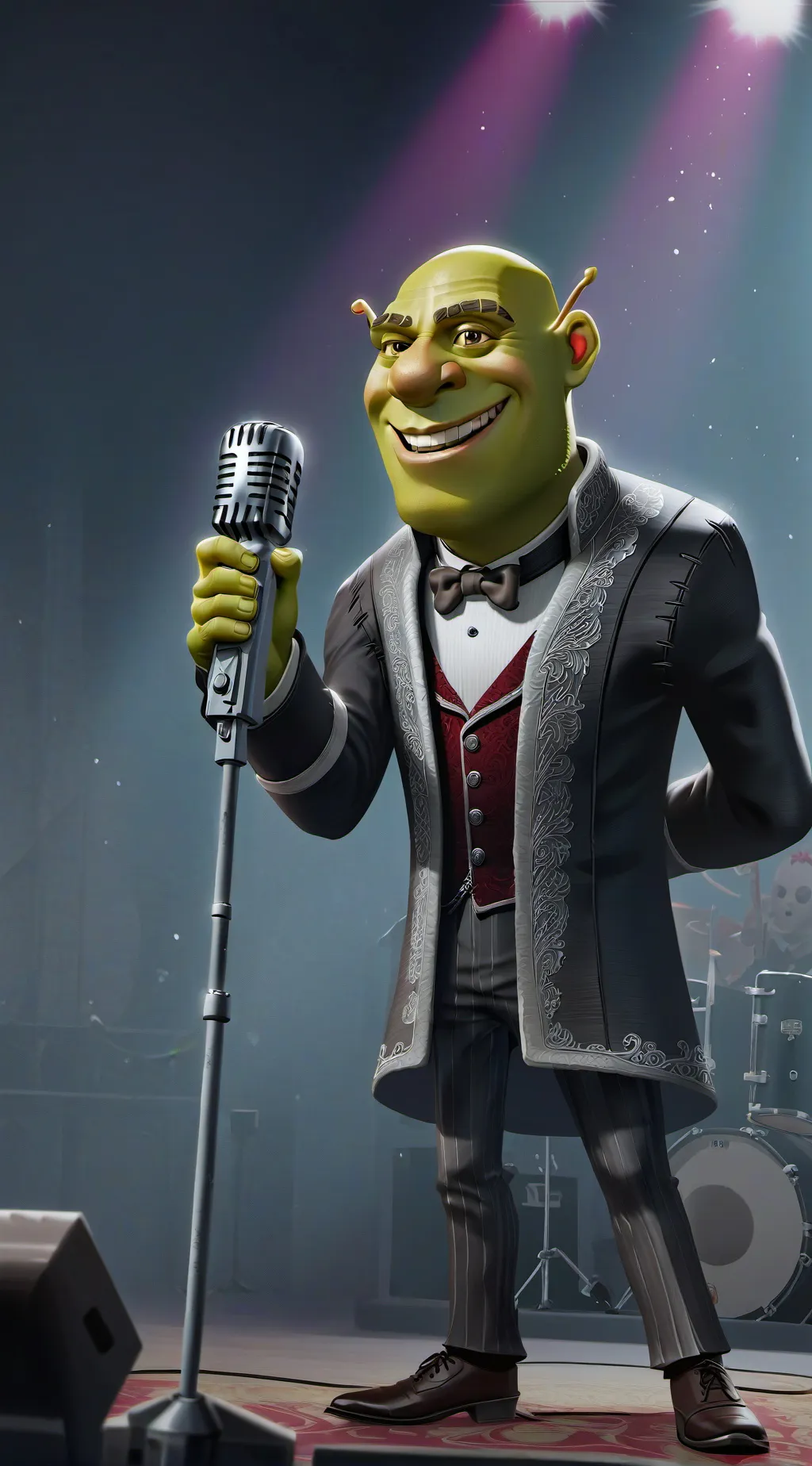 ai character: Emo shrek background