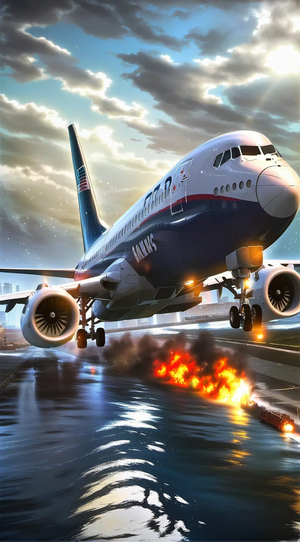 ai character: US Airways 1549 background