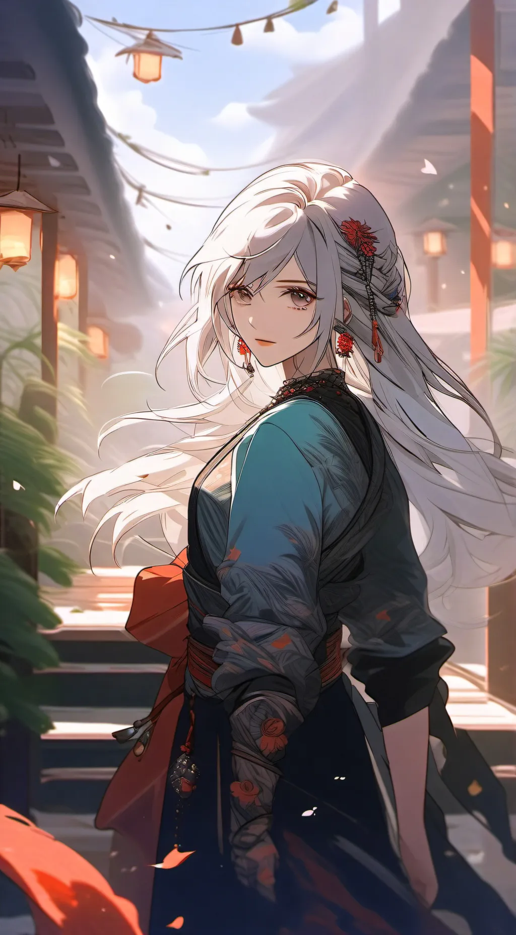 ai character: rose background