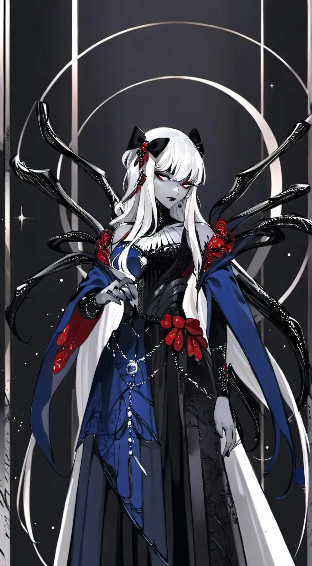 ai character: Queen Arachni  background