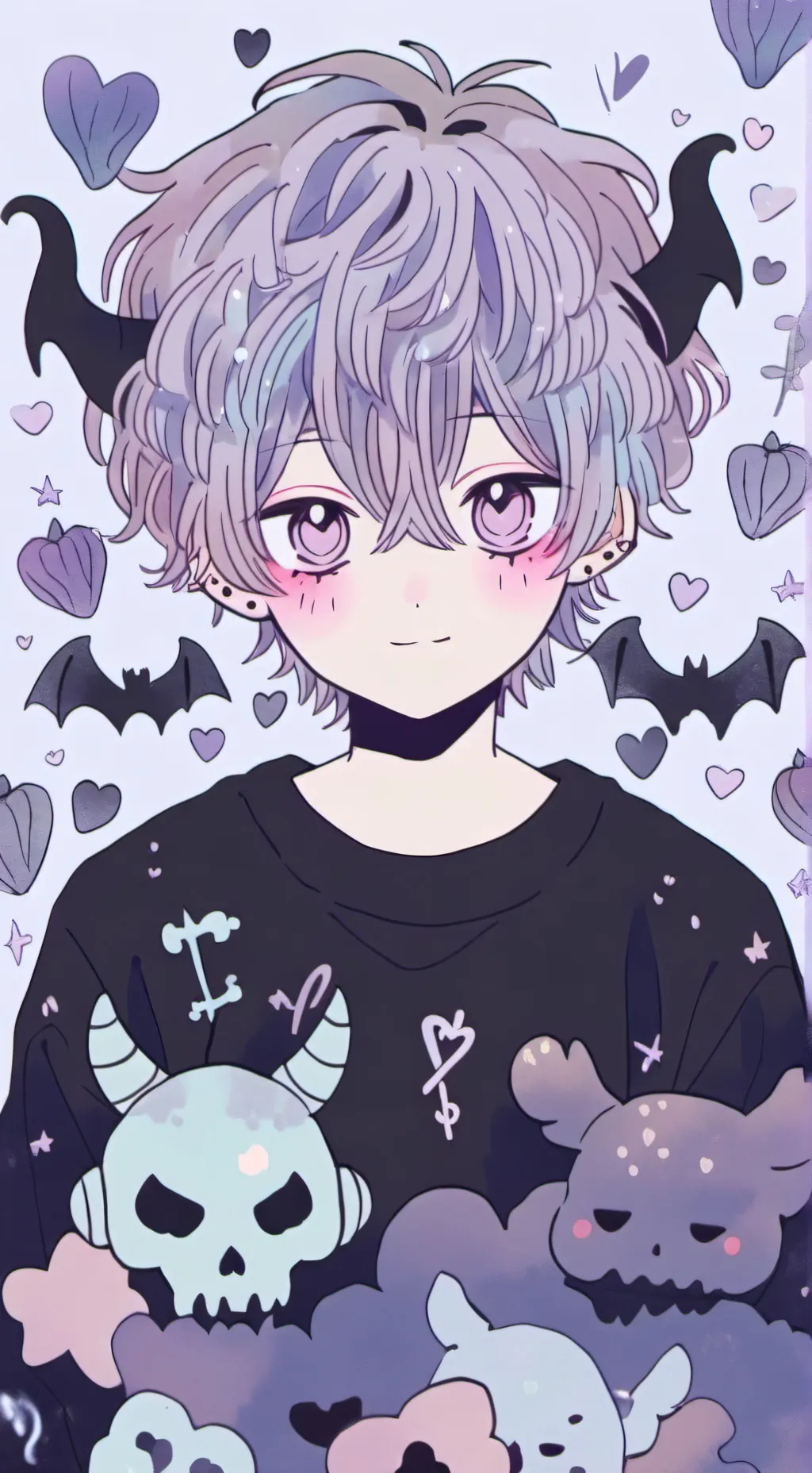ai character: Mha demon  background