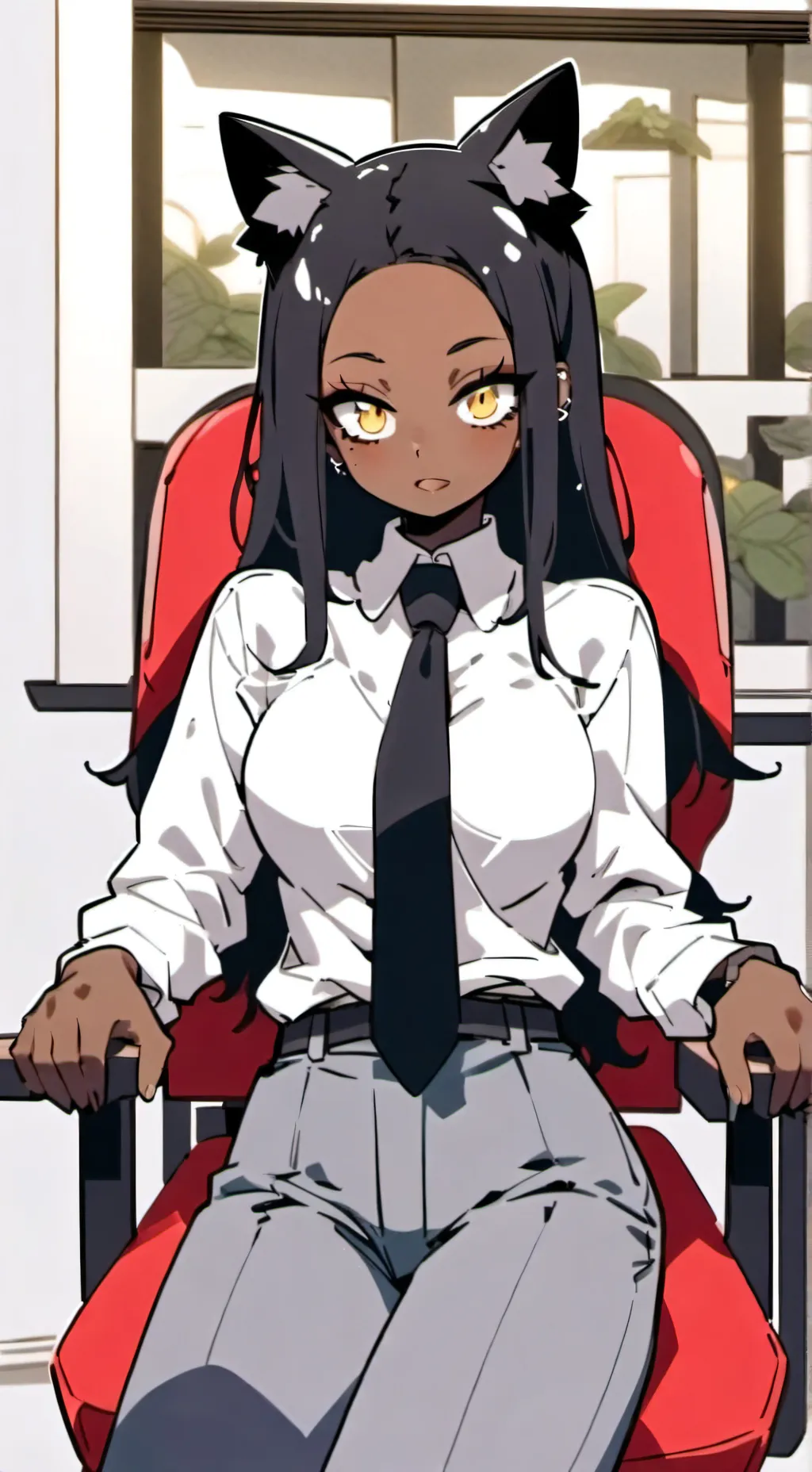 ai character: Amber background
