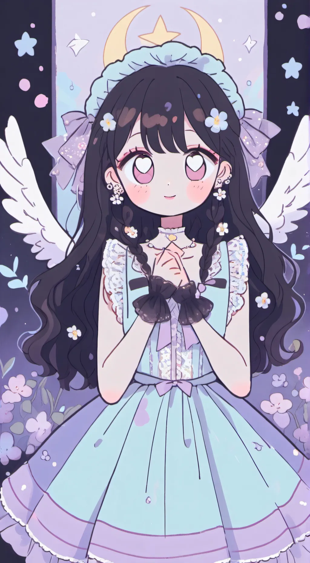 ai character: Violet background