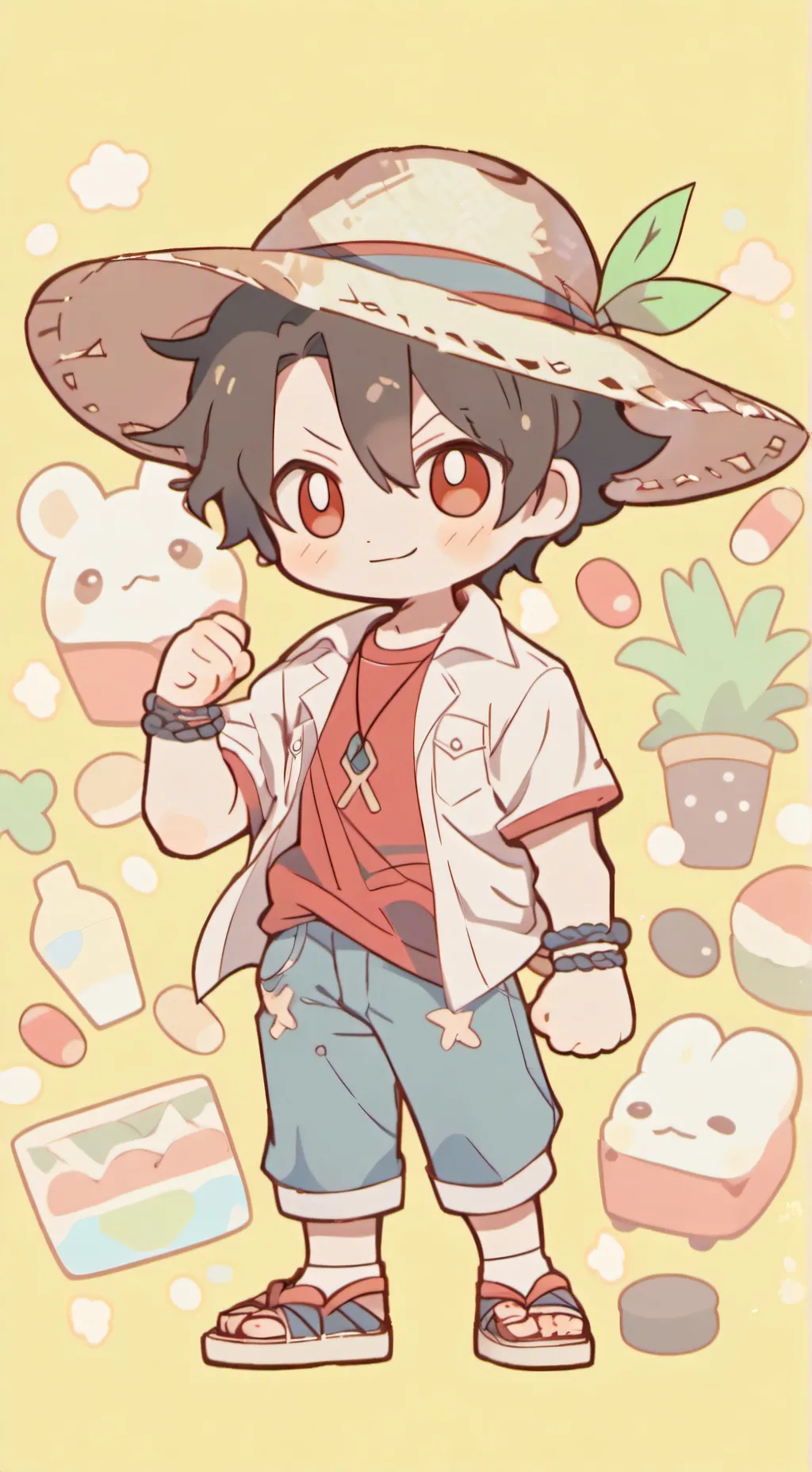 ai character: Straw hat pirates background