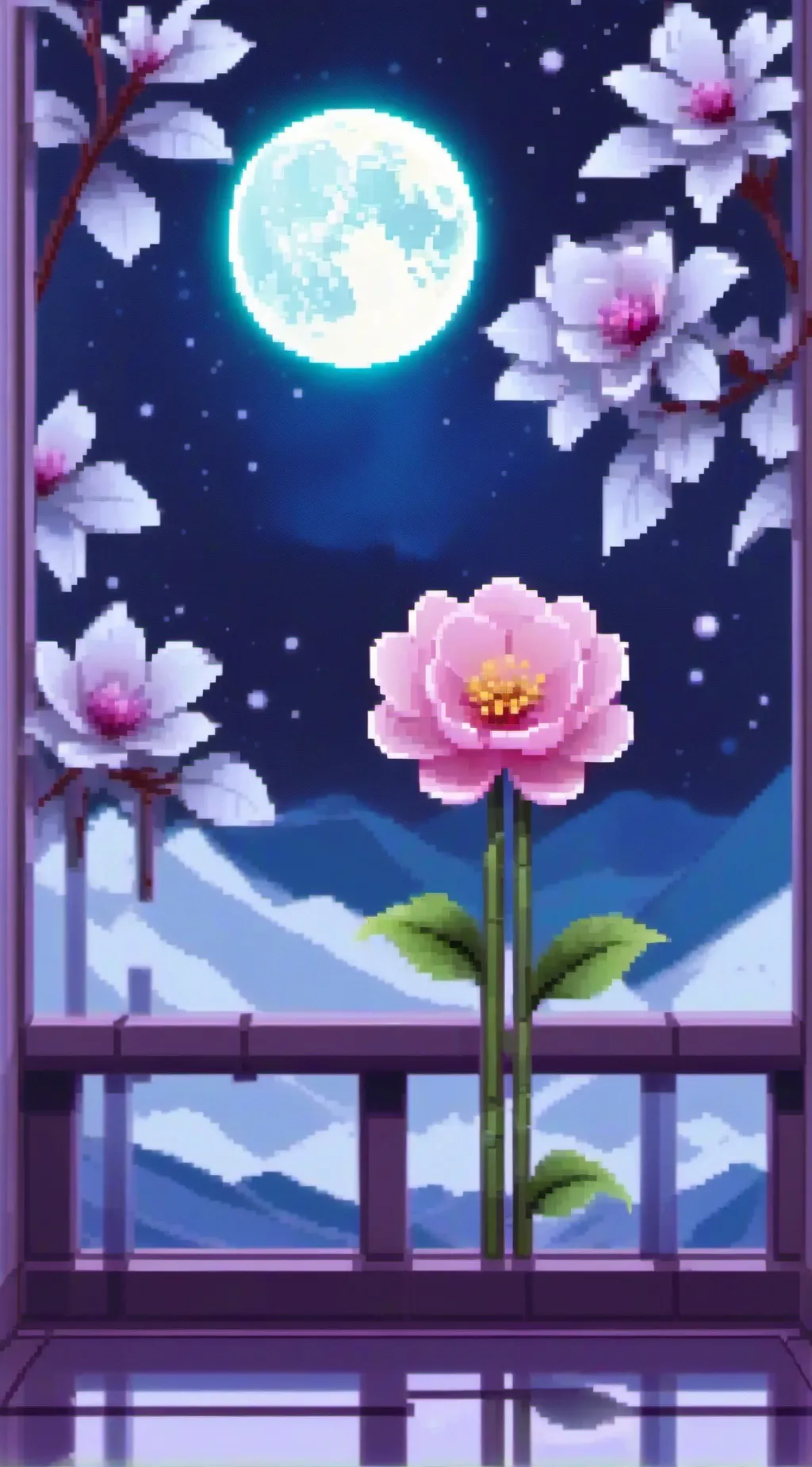 ai character: 💫🌔Moonflower!🌈🌻 background