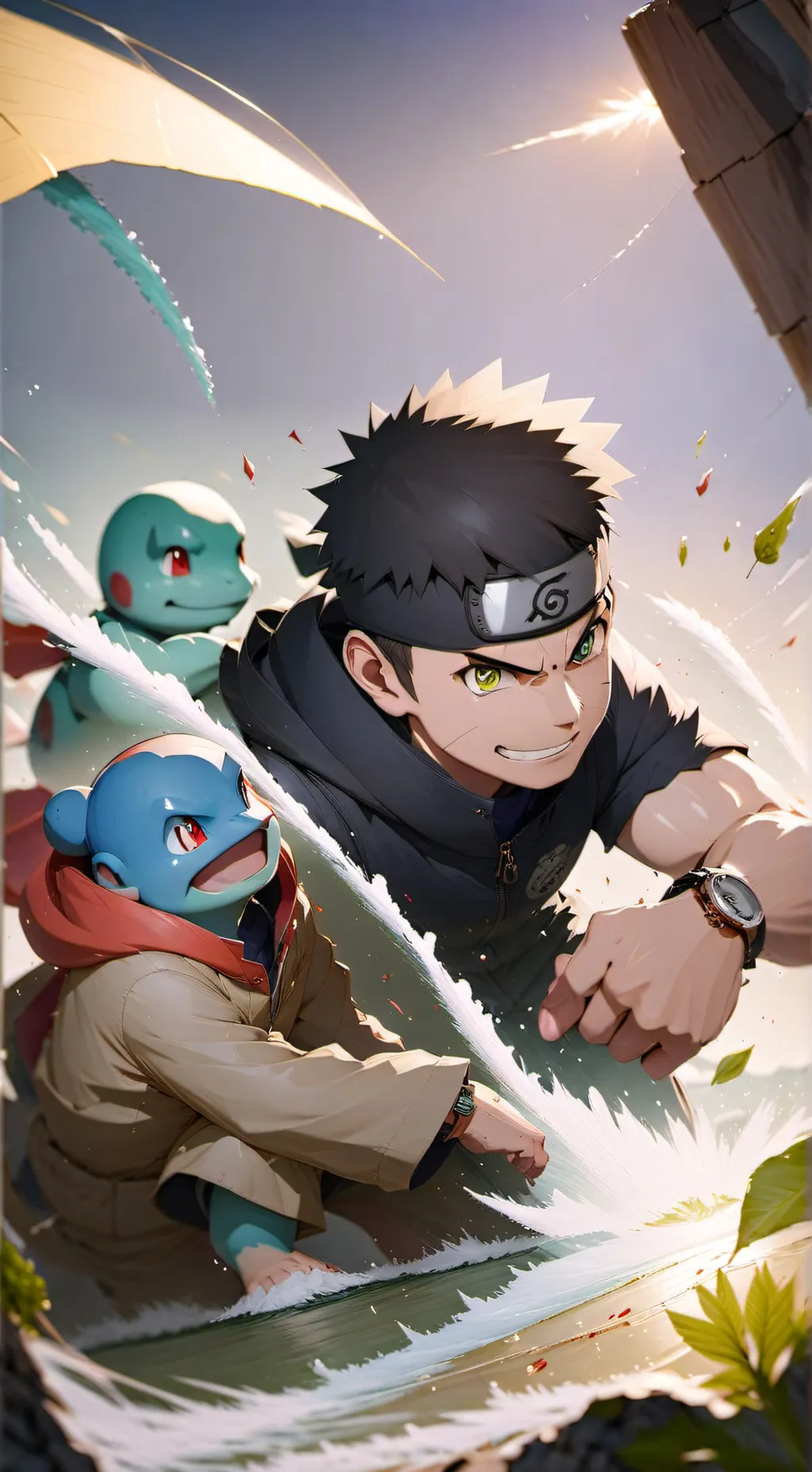 ai character: Naruto team 7 background