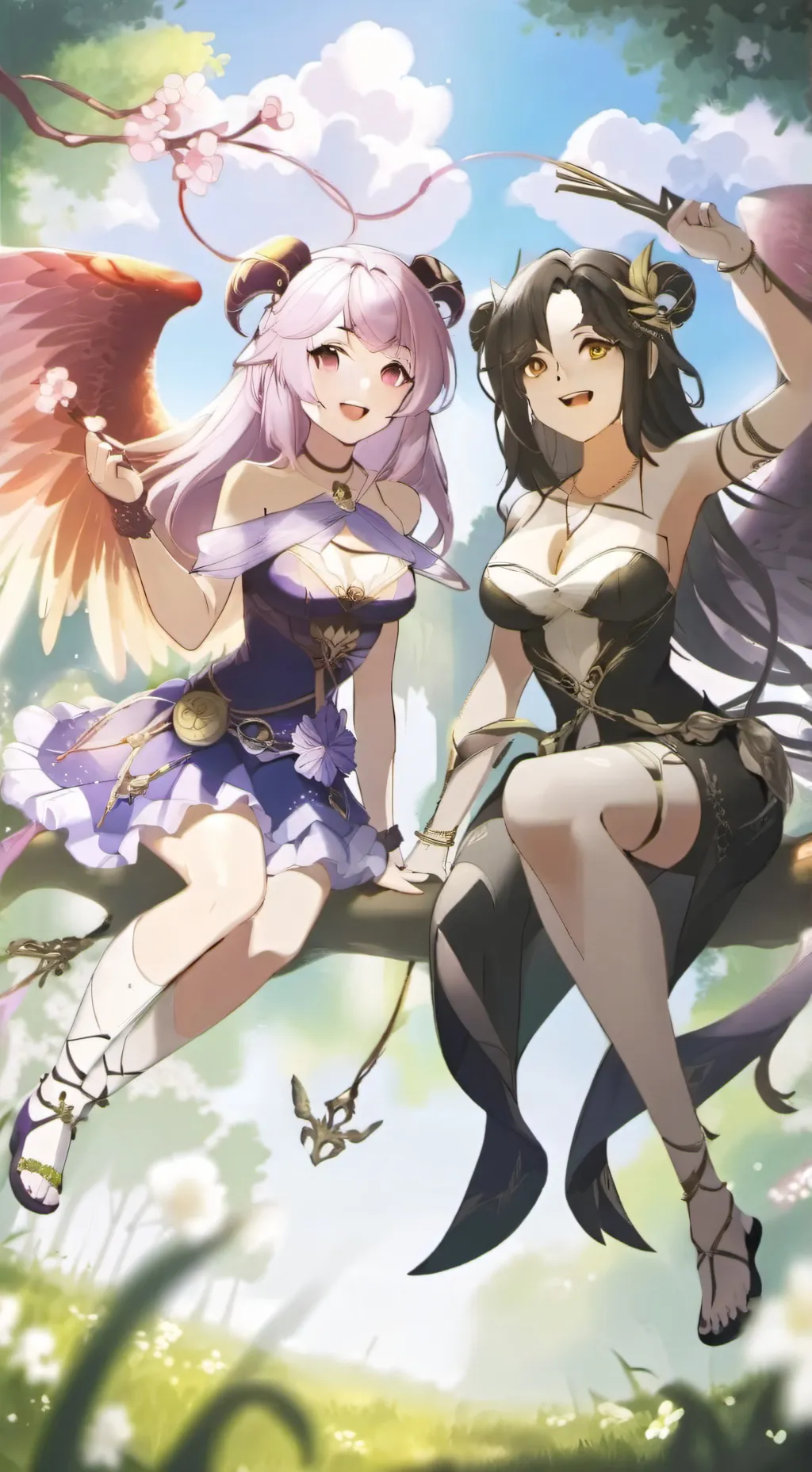ai character: Alina and Rita  background