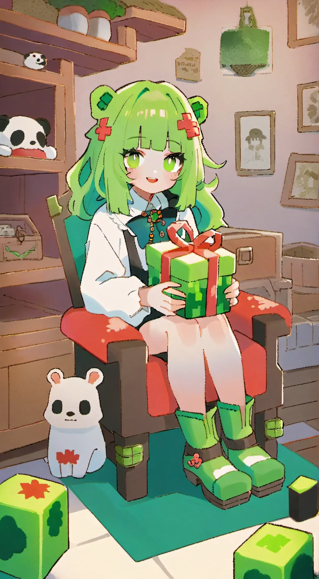 ai character: creeper girl background