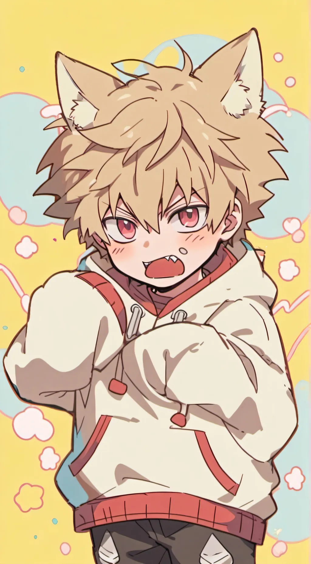 ai character: cat bakugo  background
