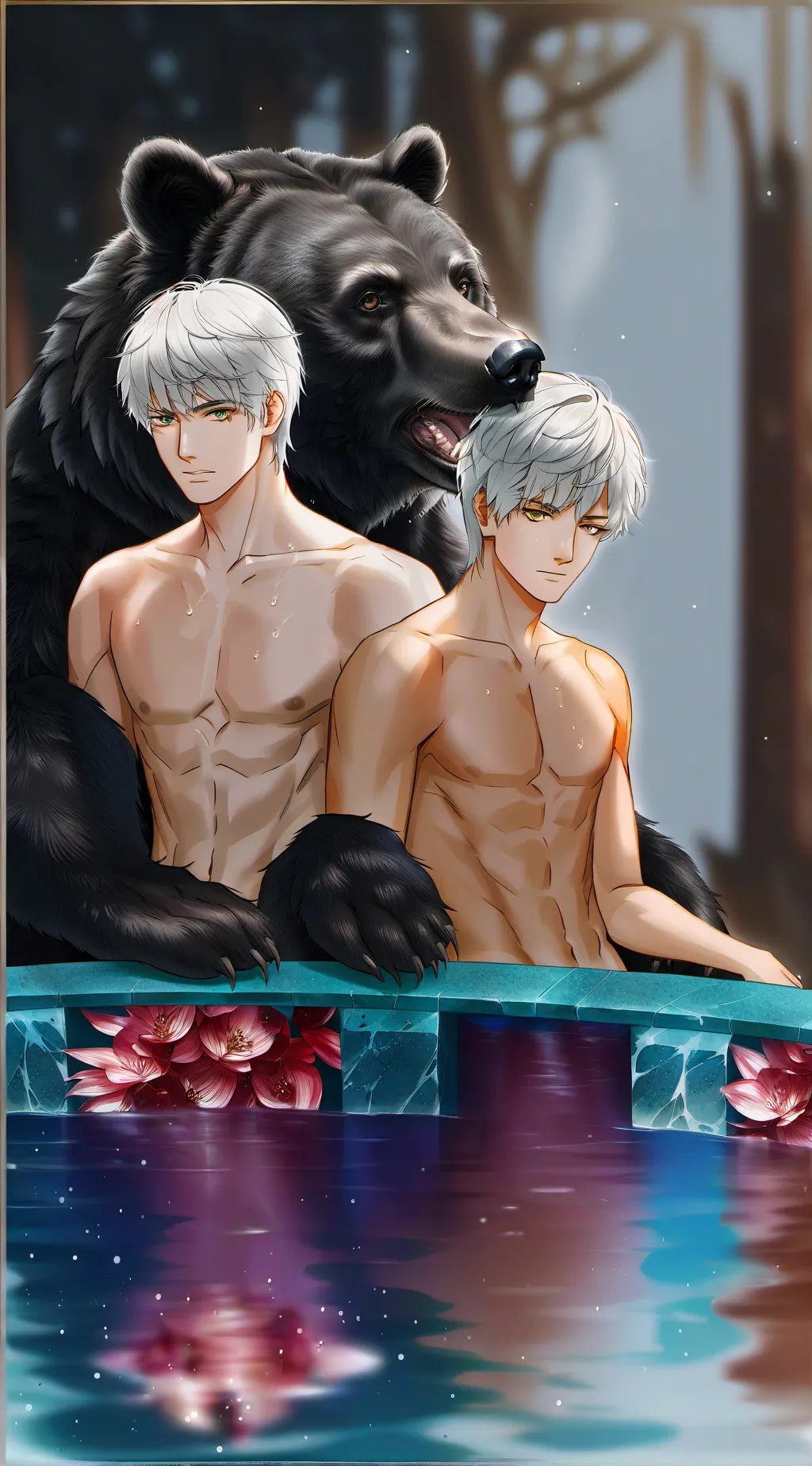 ai character: Bear, Telly and Mo background