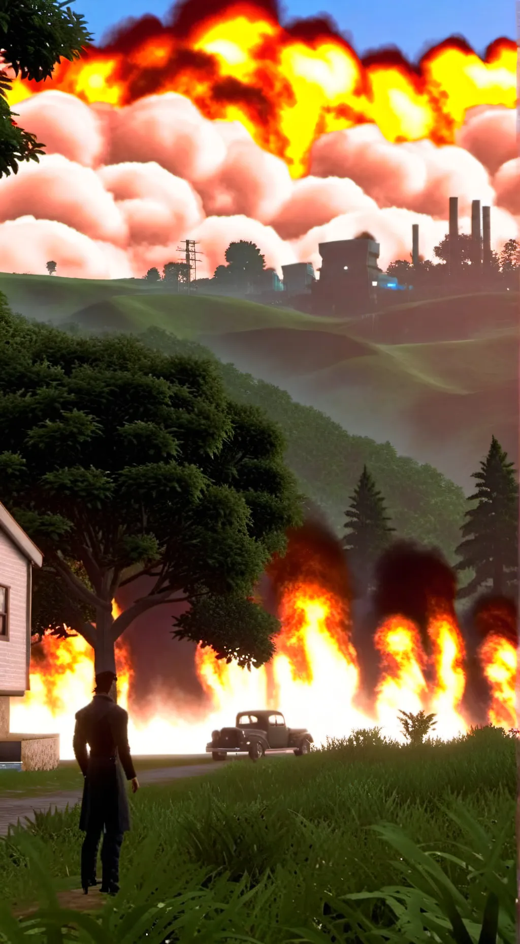 ai character: Fire ring  background