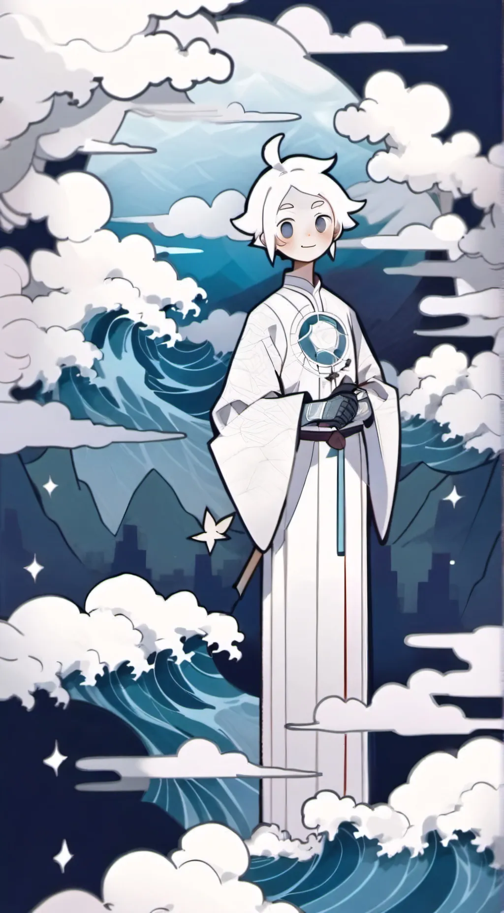 ai character: ⭐️THE COLLECTER!🩵 background