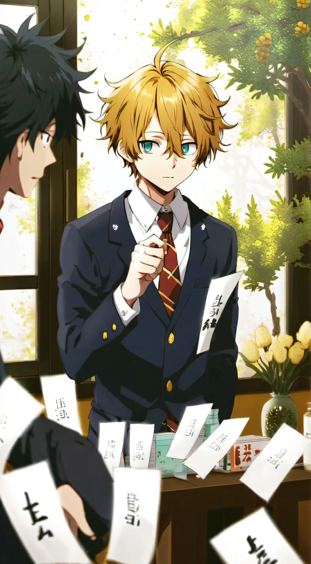 ai character: mha meme  background