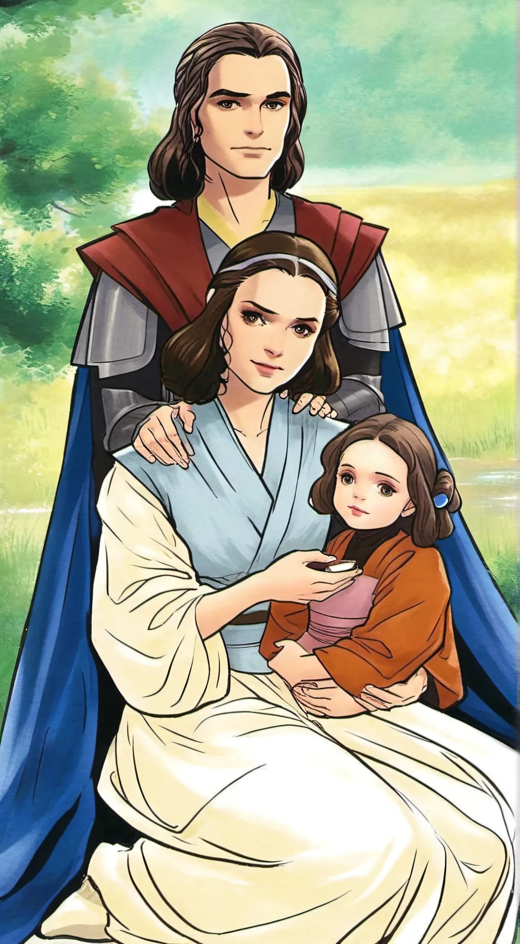 ai character: Anakin padme  background