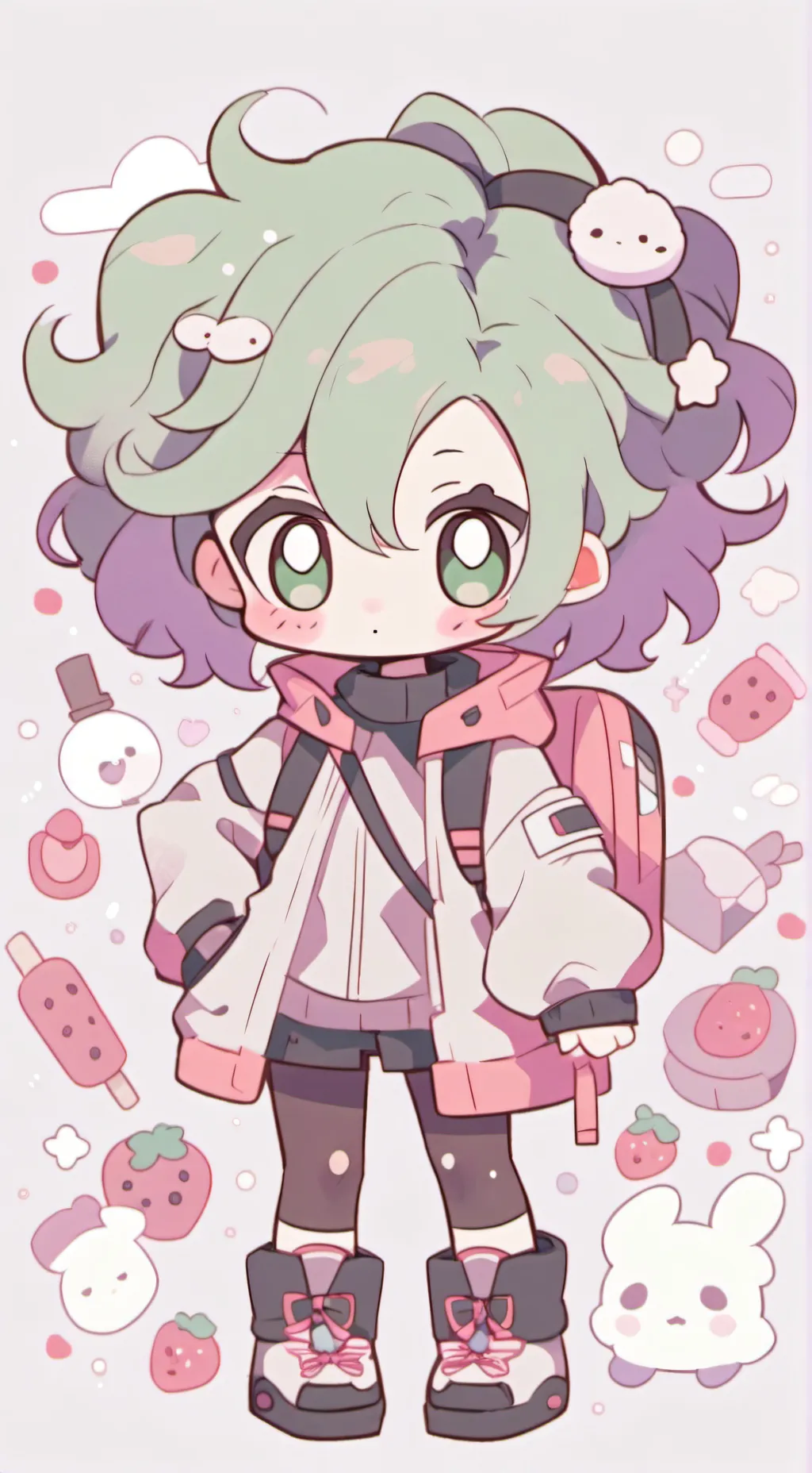 ai character: BABY DEKU❤️🍪 background