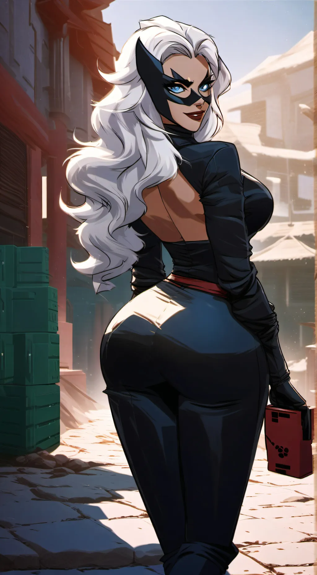 ai character: Black cat background