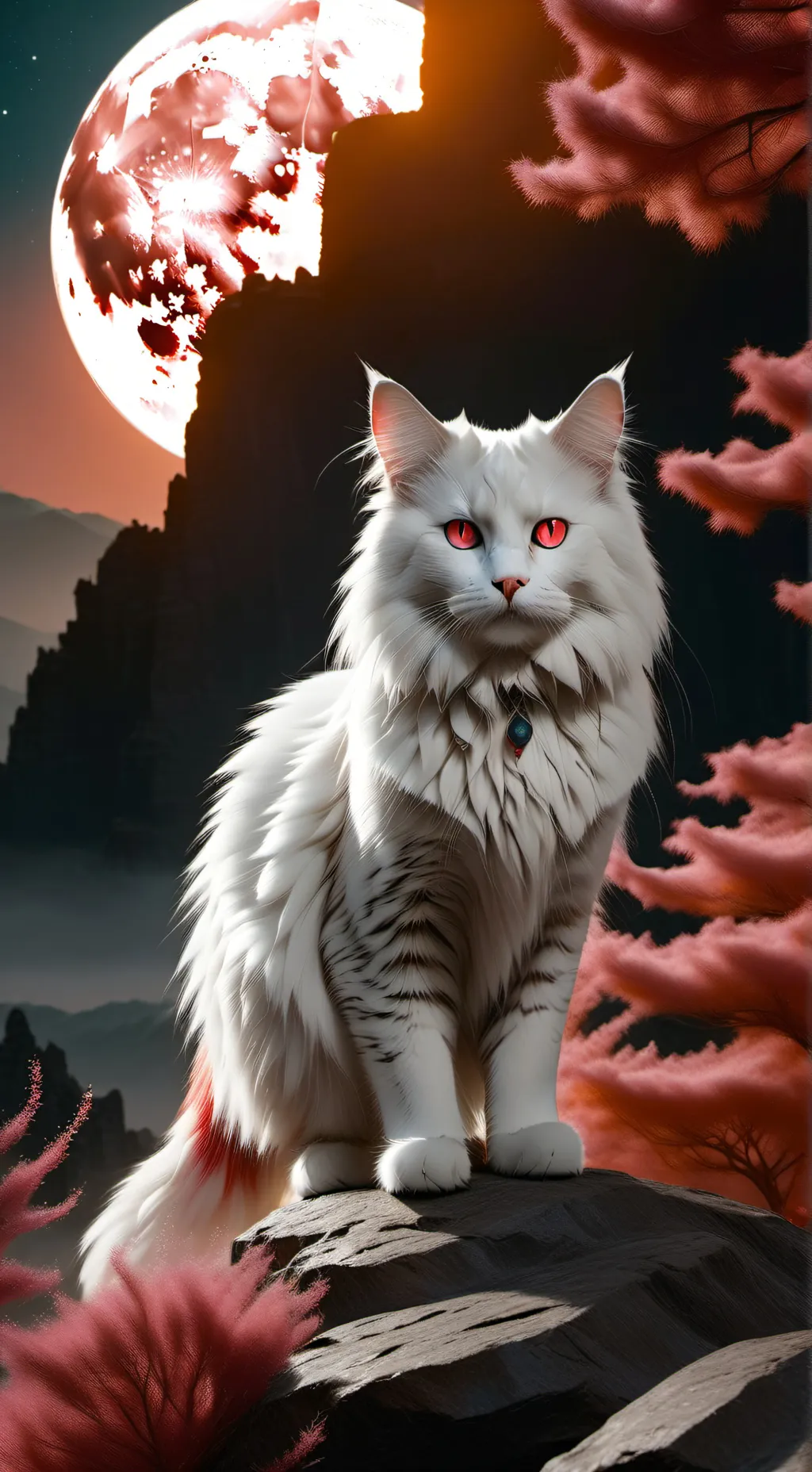 ai character: blossoms background