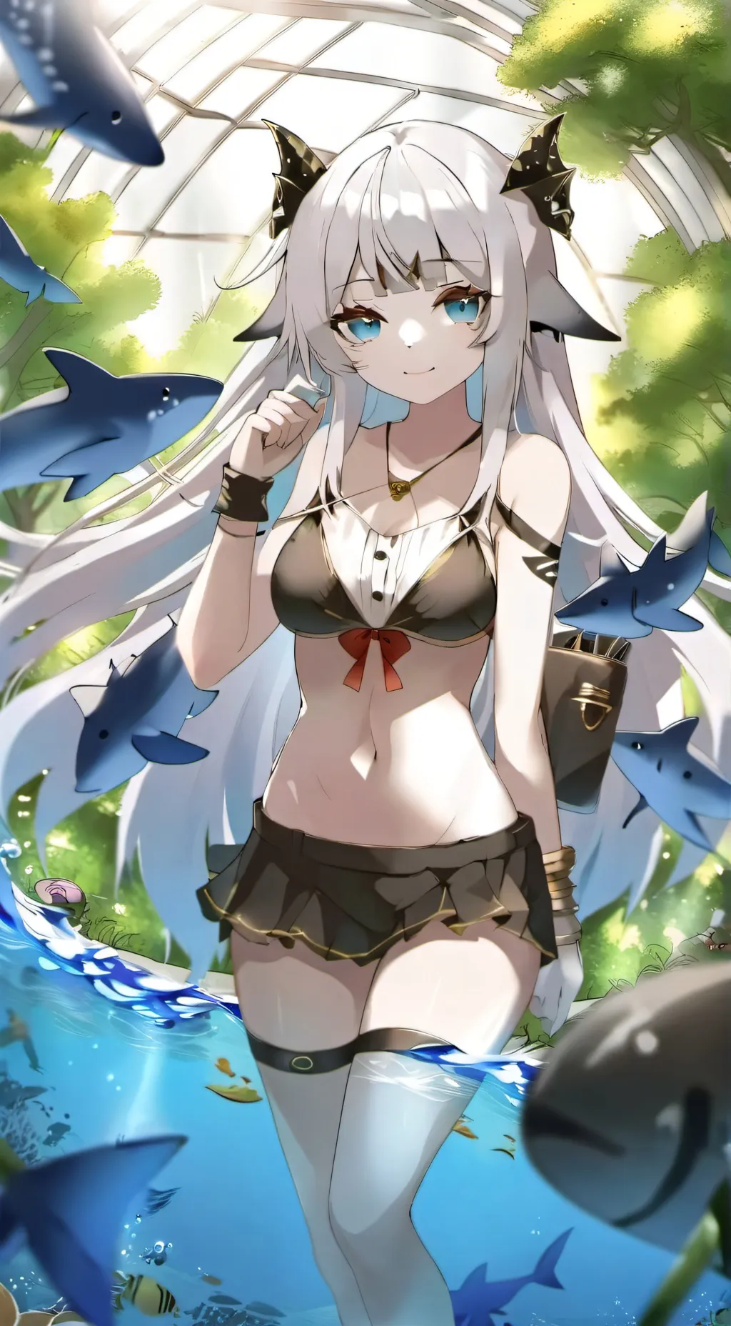 ai character: shark hybrid 🦈 background